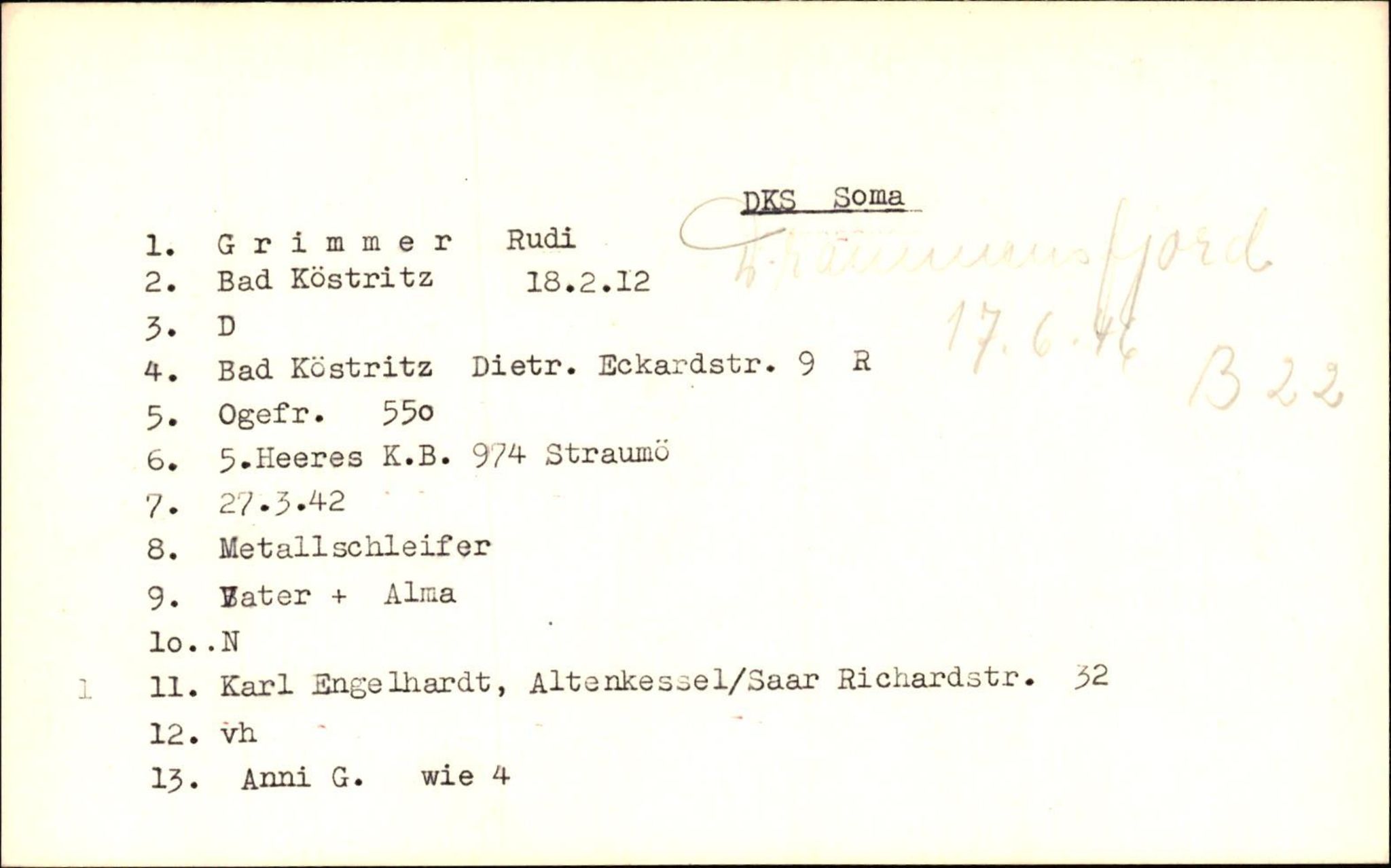 Hjemsendte tyskere , AV/RA-RAFA-6487/D/Db/L0012: Grimmer-Hecht, 1945-1947, p. 5