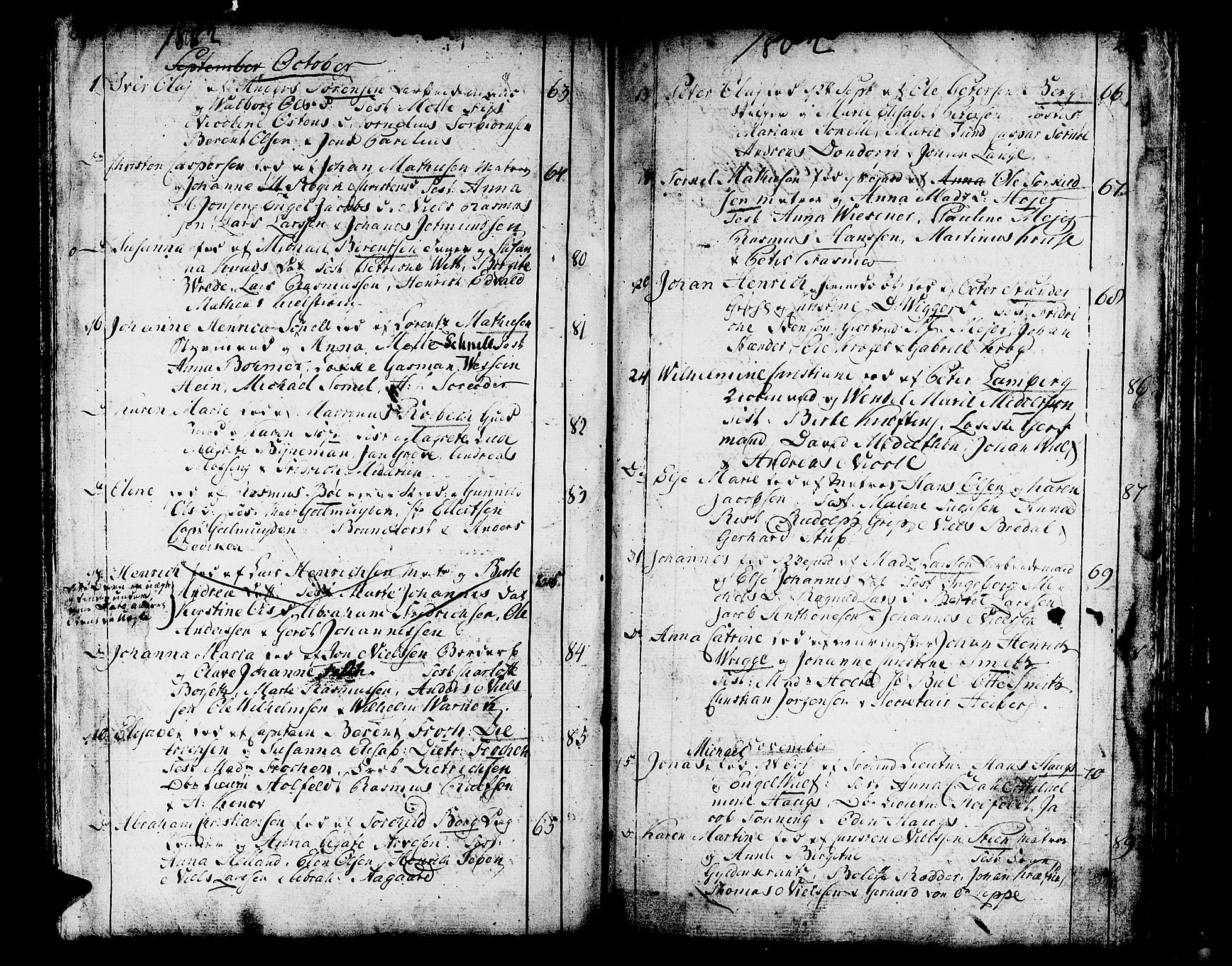Domkirken sokneprestembete, SAB/A-74801/H/Haa/L0004: Parish register (official) no. A 4, 1763-1820, p. 284-285