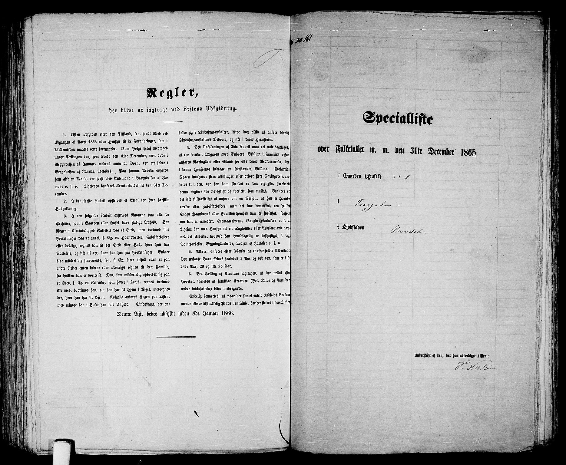 RA, 1865 census for Mandal/Mandal, 1865, p. 324