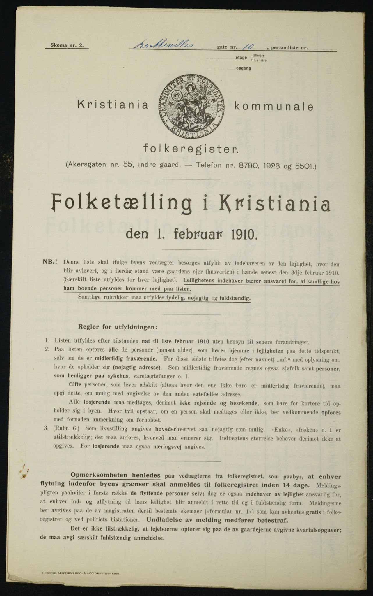 OBA, Municipal Census 1910 for Kristiania, 1910, p. 8444