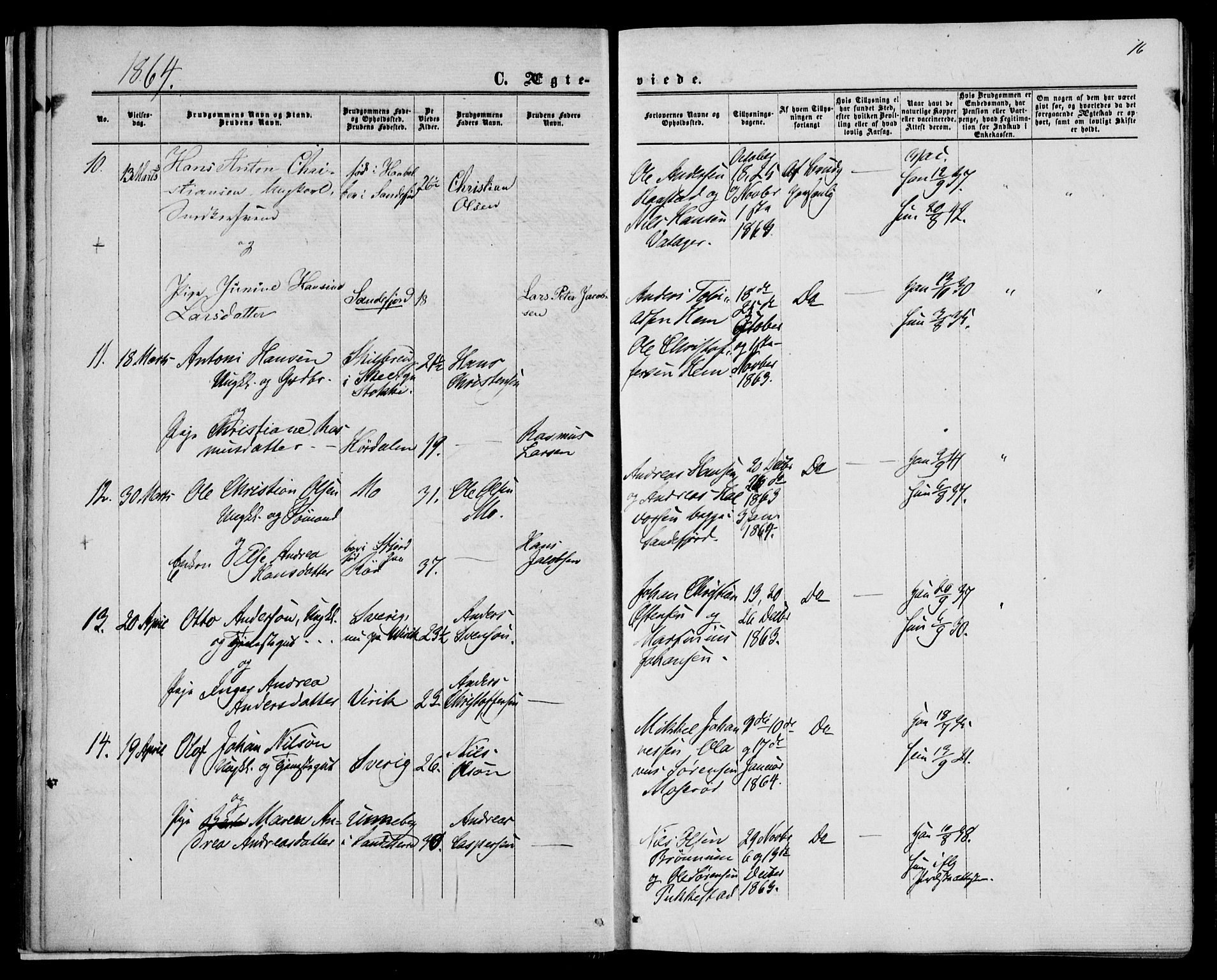 Sandar kirkebøker, SAKO/A-243/F/Fa/L0009: Parish register (official) no. 9, 1862-1871, p. 17