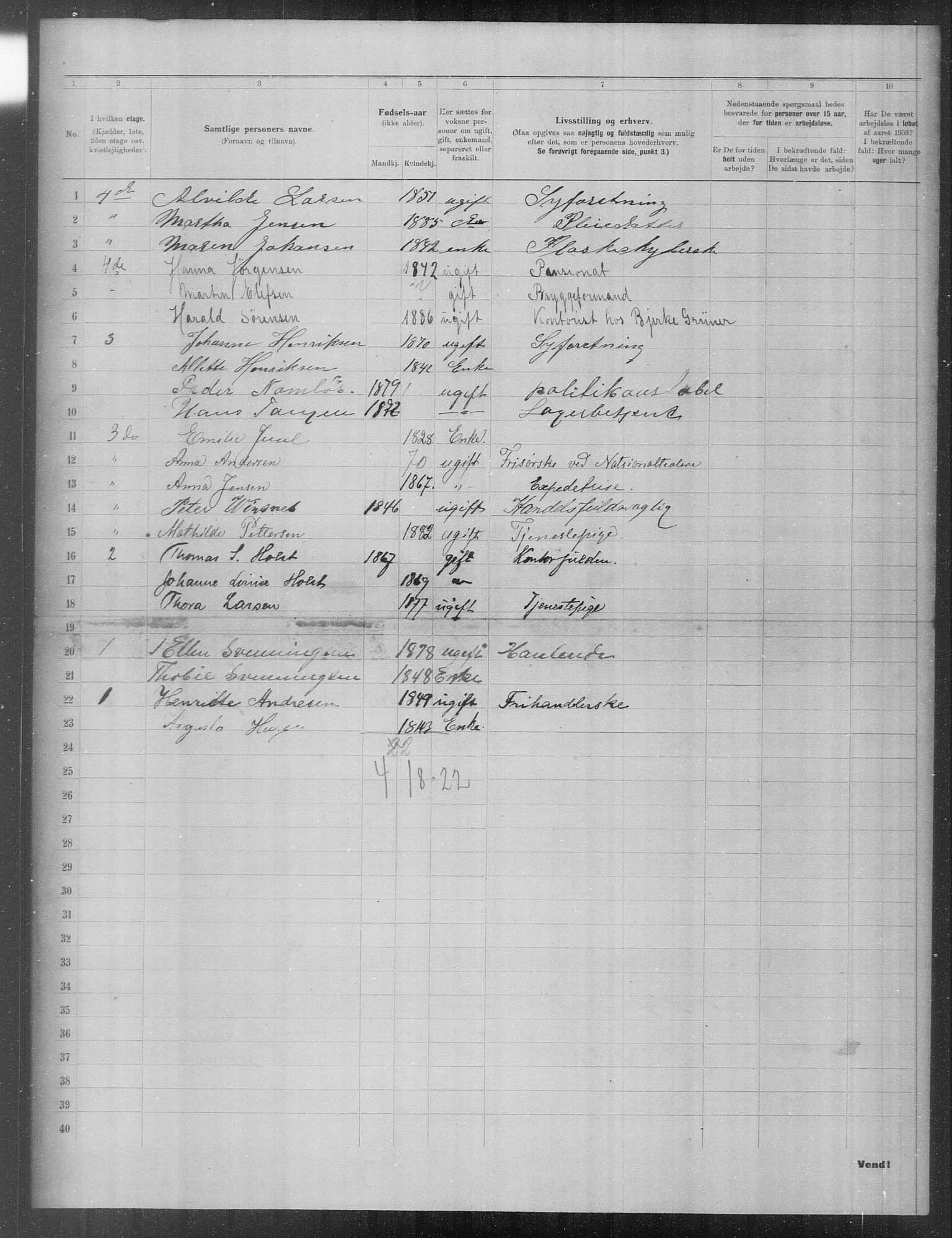 OBA, Municipal Census 1903 for Kristiania, 1903, p. 21836