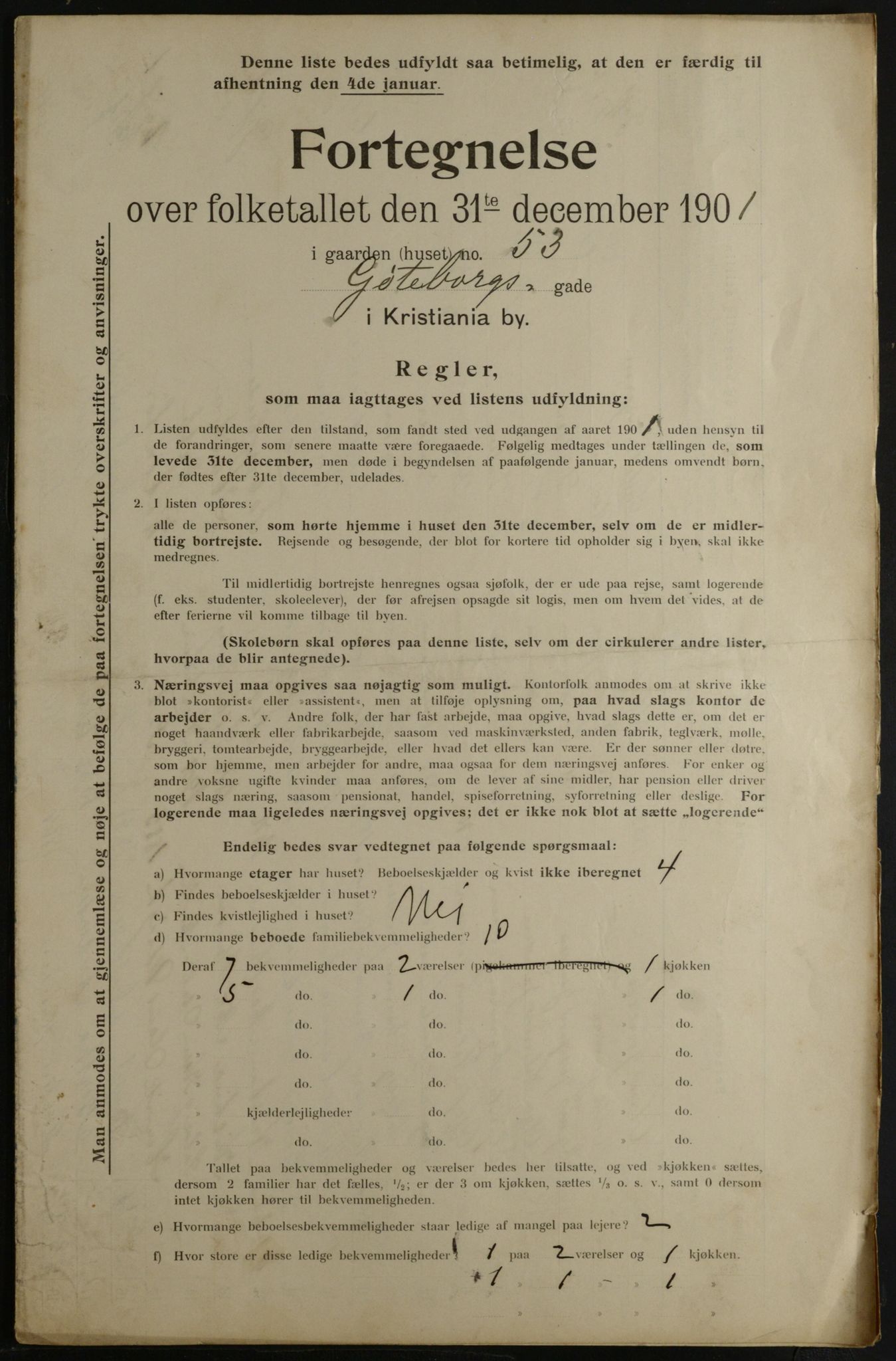 OBA, Municipal Census 1901 for Kristiania, 1901, p. 5398