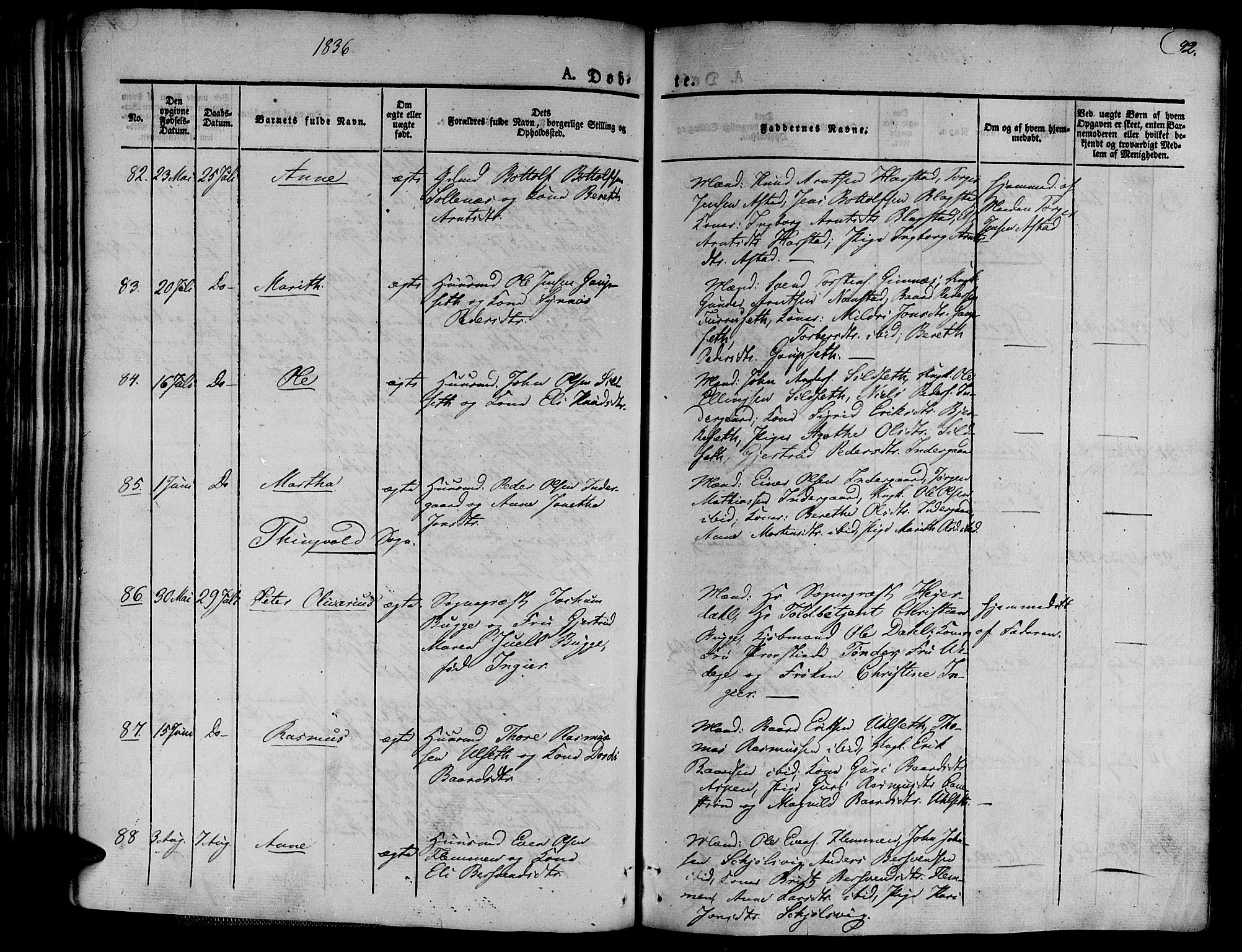 Ministerialprotokoller, klokkerbøker og fødselsregistre - Møre og Romsdal, AV/SAT-A-1454/586/L0983: Parish register (official) no. 586A09, 1829-1843, p. 92