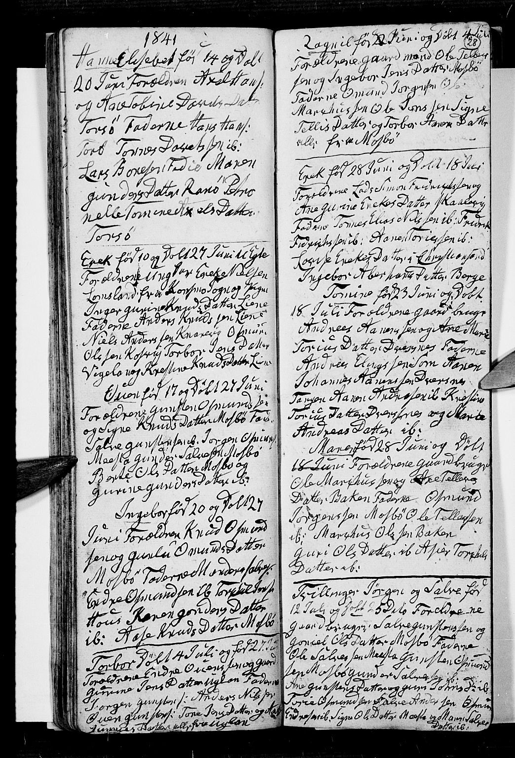 Oddernes sokneprestkontor, SAK/1111-0033/F/Fb/Fba/L0004: Parish register (copy) no. B 4, 1837-1846, p. 28
