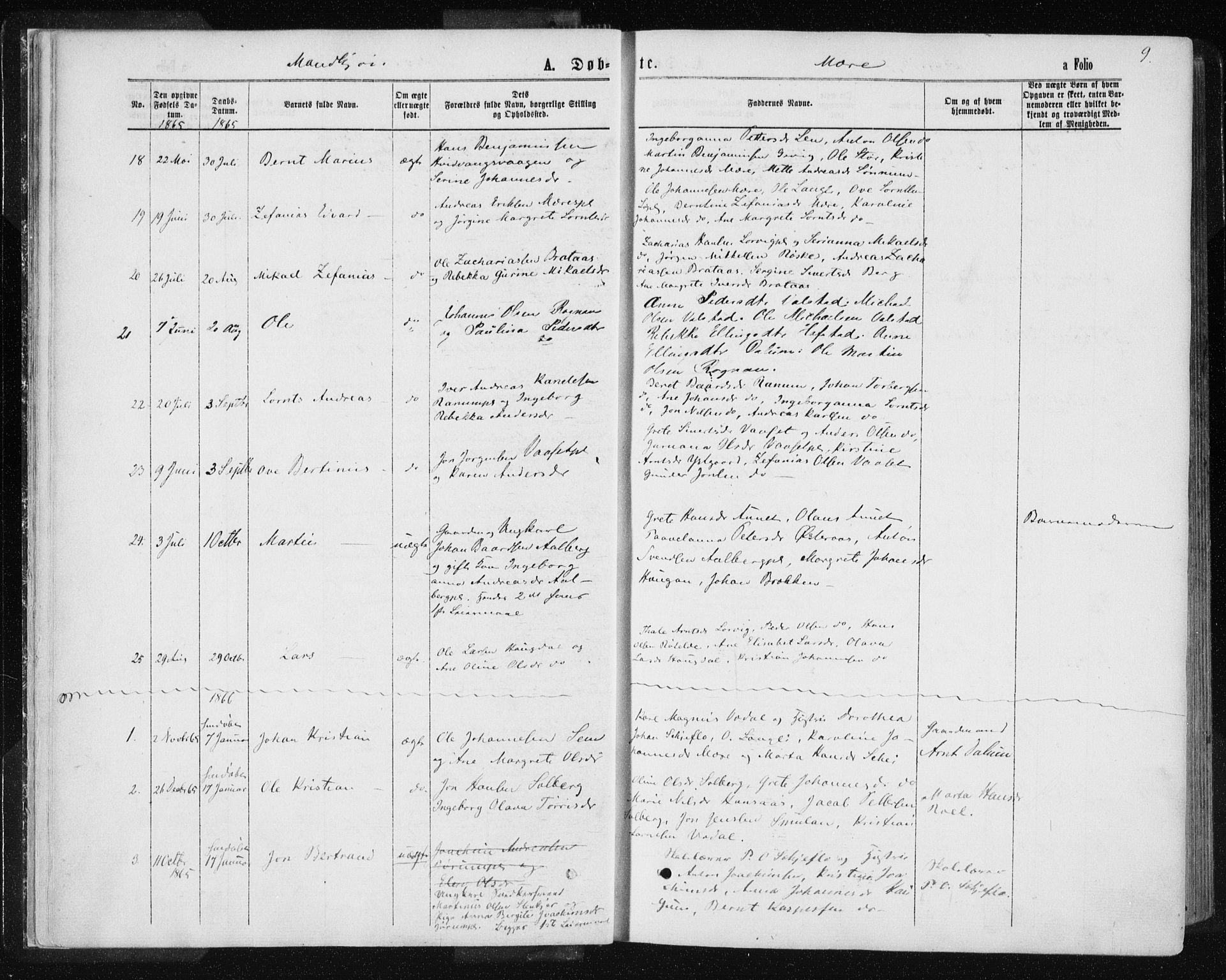 Ministerialprotokoller, klokkerbøker og fødselsregistre - Nord-Trøndelag, SAT/A-1458/735/L0345: Parish register (official) no. 735A08 /1, 1863-1872, p. 9