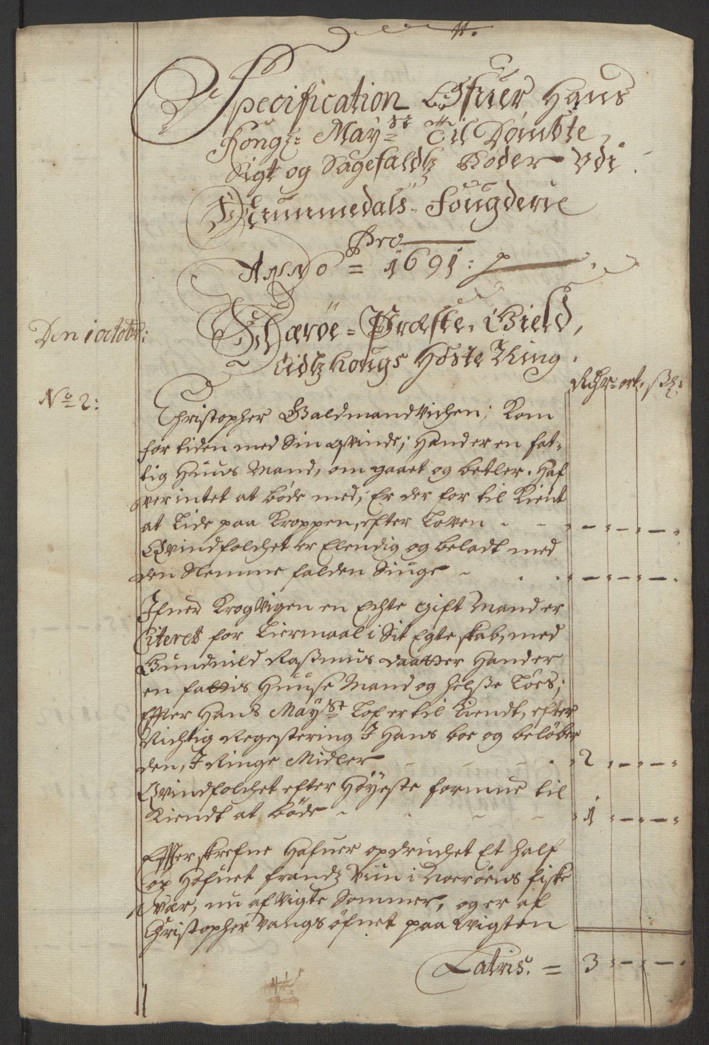 Rentekammeret inntil 1814, Reviderte regnskaper, Fogderegnskap, AV/RA-EA-4092/R64/L4423: Fogderegnskap Namdal, 1690-1691, p. 314