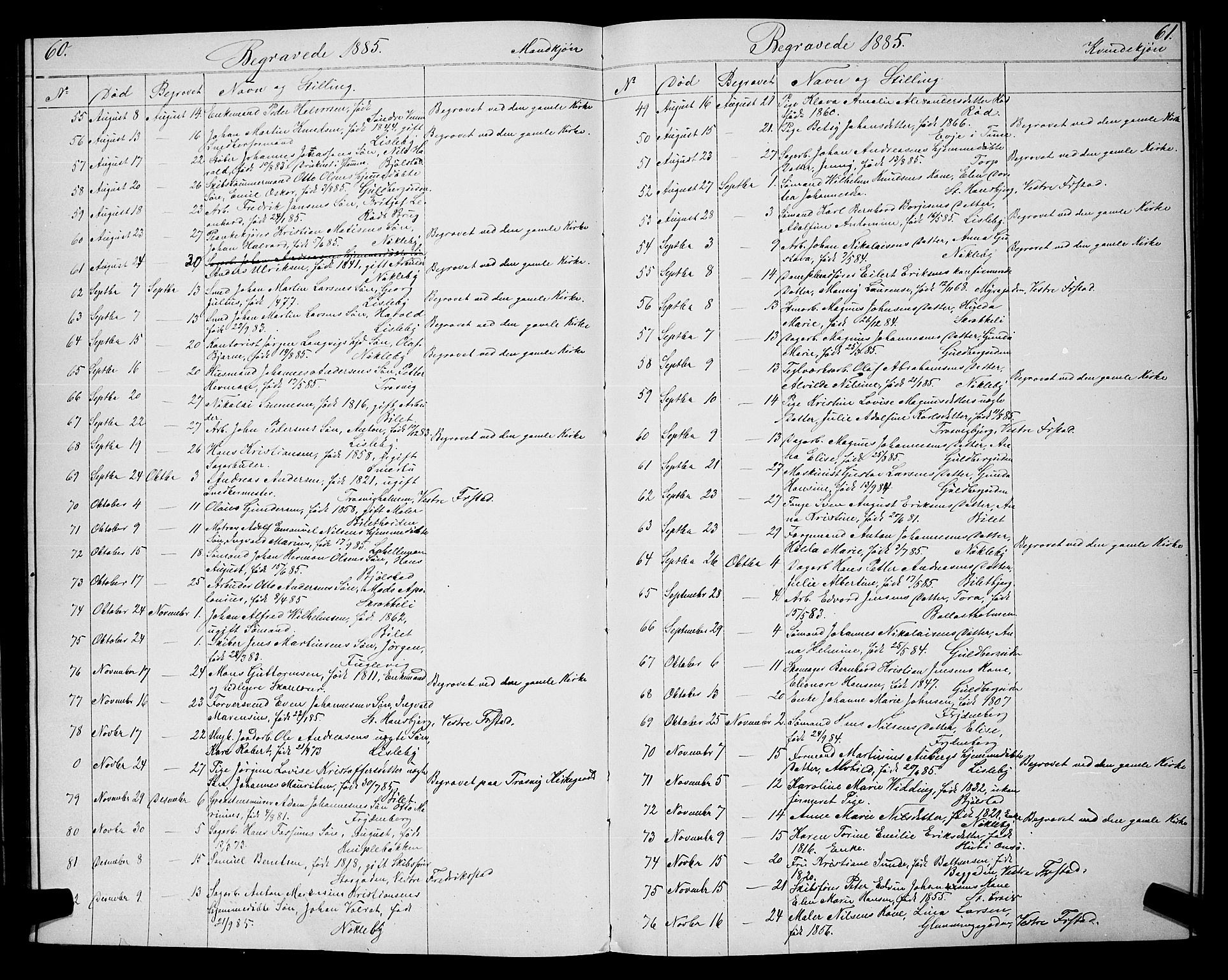 Glemmen prestekontor Kirkebøker, AV/SAO-A-10908/G/Ga/L0005: Parish register (copy) no. 5, 1876-1893, p. 60-61