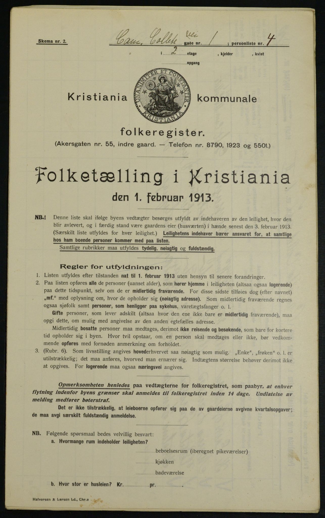 OBA, Municipal Census 1913 for Kristiania, 1913, p. 11590