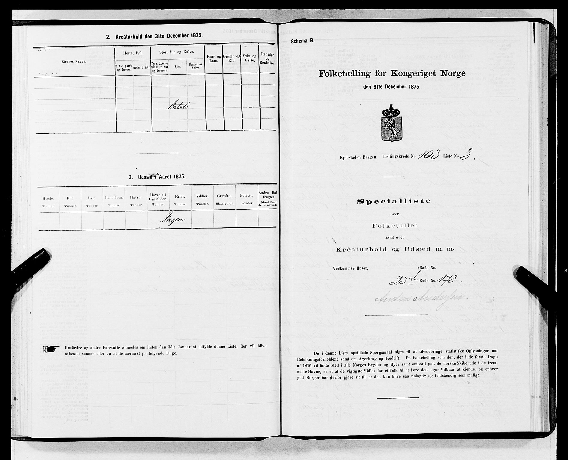 SAB, 1875 census for 1301 Bergen, 1875, p. 5566