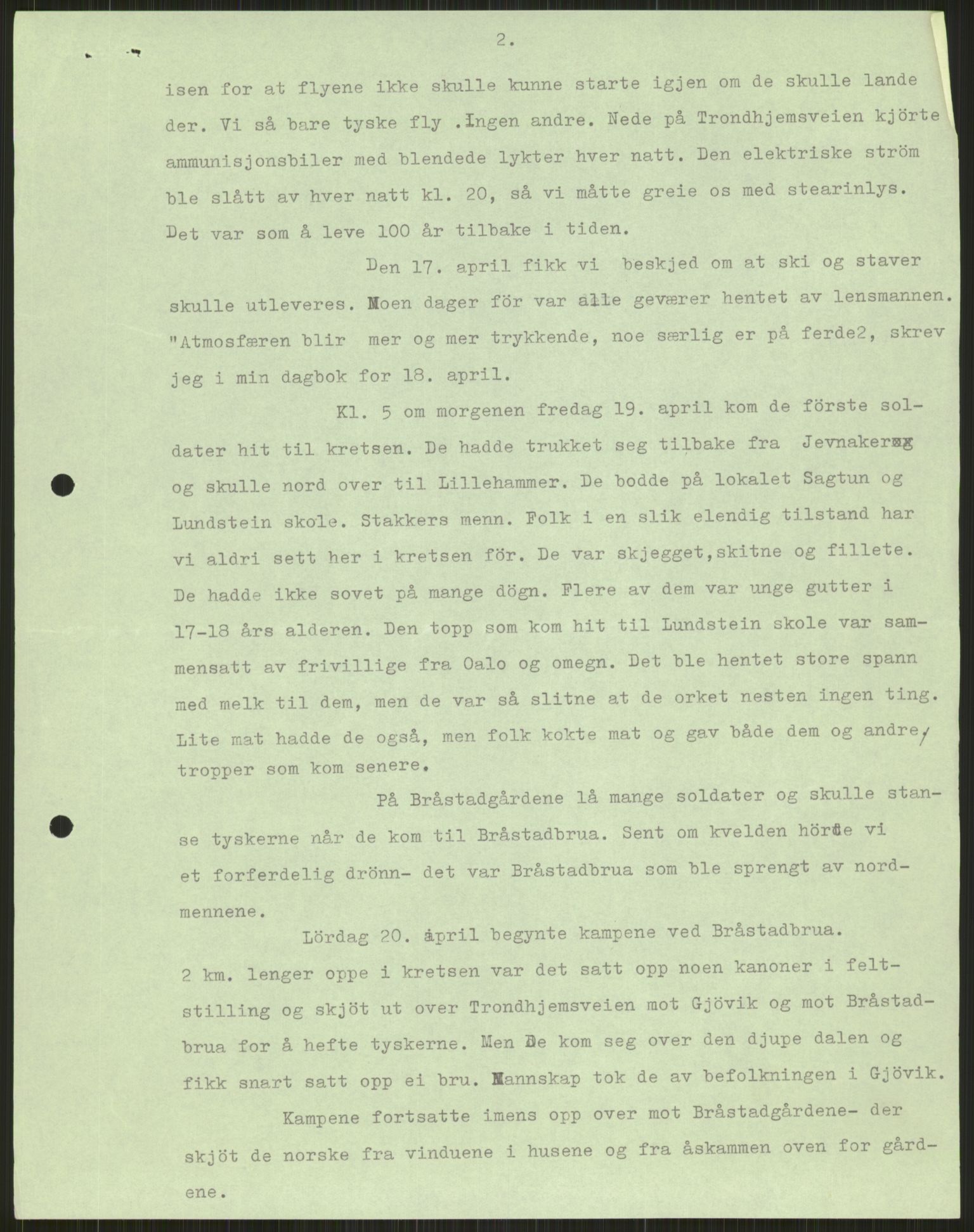 Forsvaret, Forsvarets krigshistoriske avdeling, AV/RA-RAFA-2017/Y/Ya/L0014: II-C-11-31 - Fylkesmenn.  Rapporter om krigsbegivenhetene 1940., 1940, p. 242