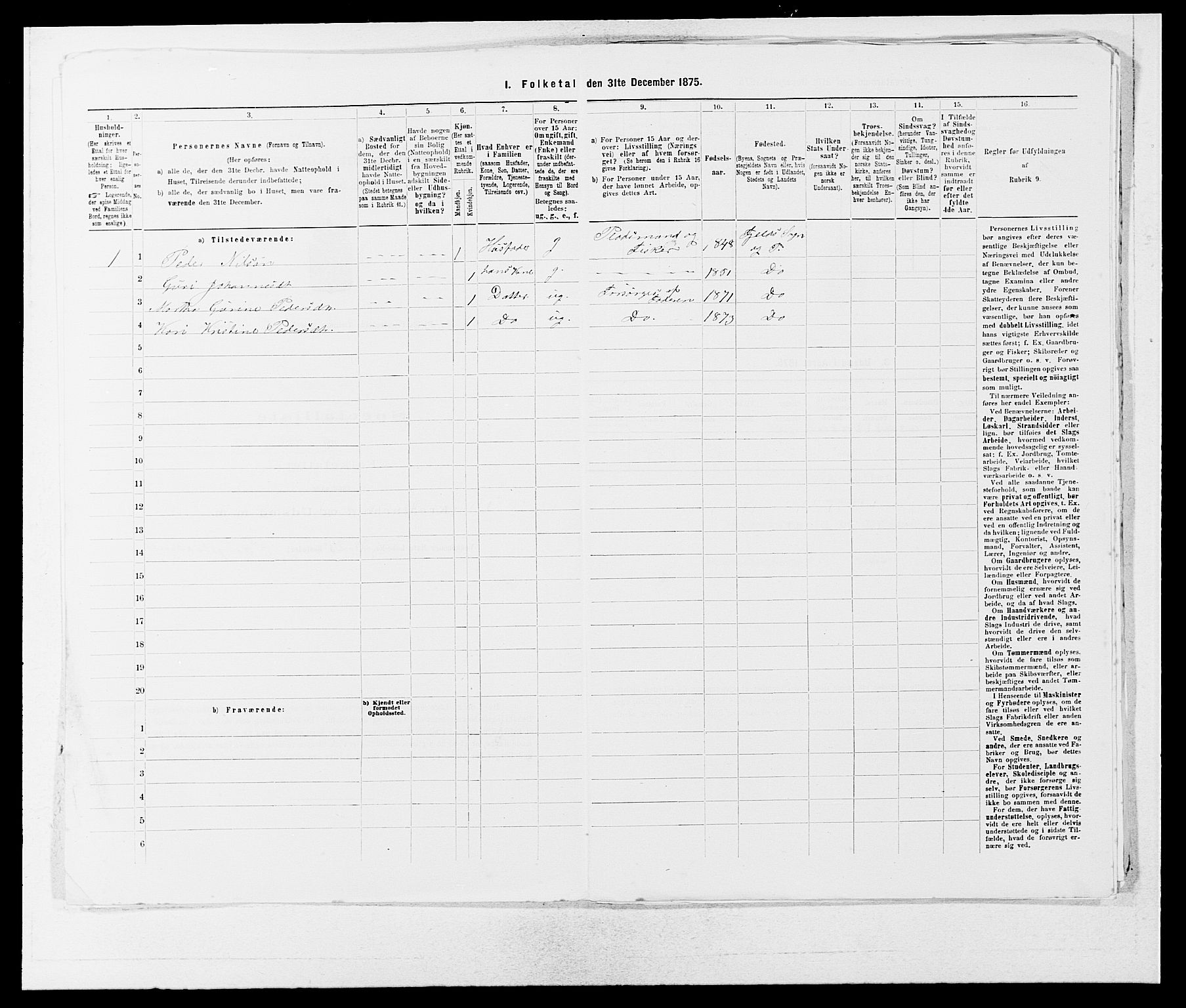SAB, 1875 census for 1246P Fjell, 1875, p. 246