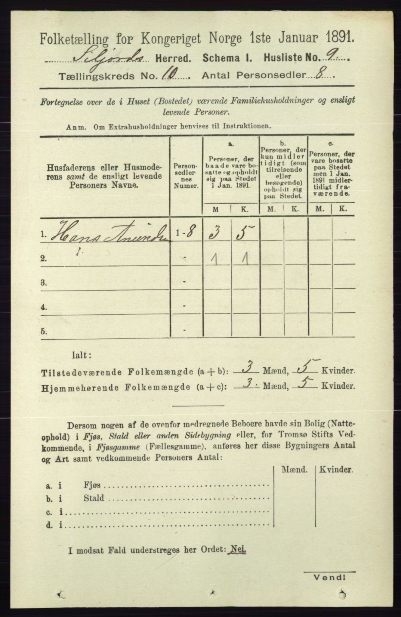 RA, 1891 census for 0828 Seljord, 1891, p. 3412