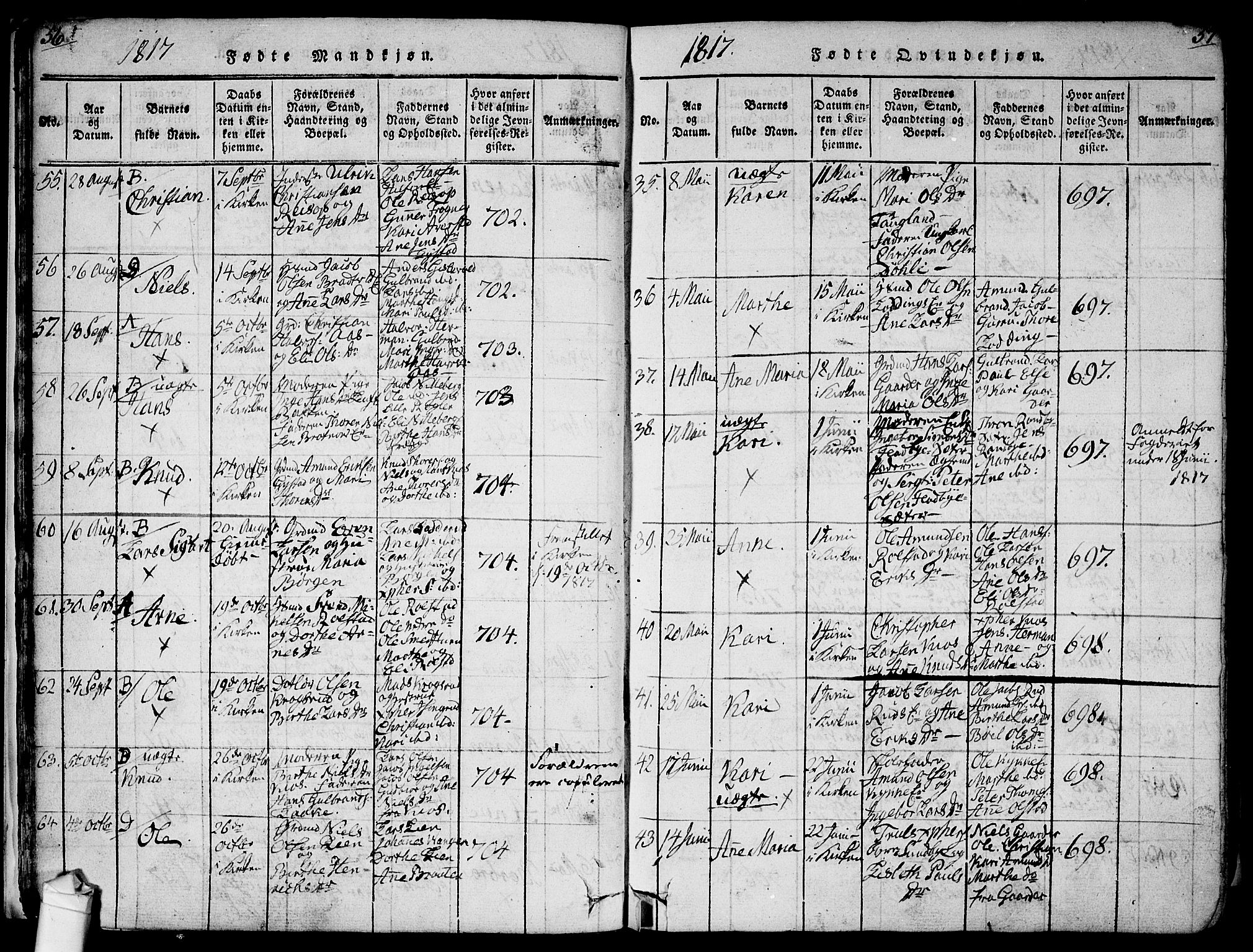 Ullensaker prestekontor Kirkebøker, SAO/A-10236a/F/Fa/L0013: Parish register (official) no. I 13, 1815-1835, p. 56-57