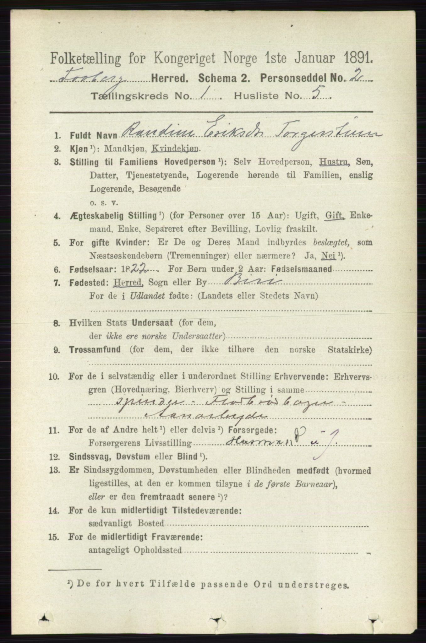 RA, 1891 census for 0524 Fåberg, 1891, p. 135