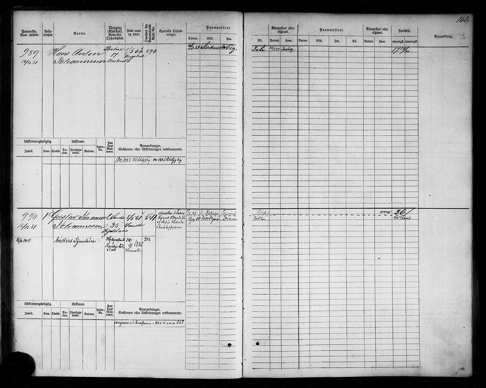 Holmestrand innrulleringskontor, AV/SAKO-A-1151/F/Fc/L0004: Hovedrulle, 1872-1913, p. 198