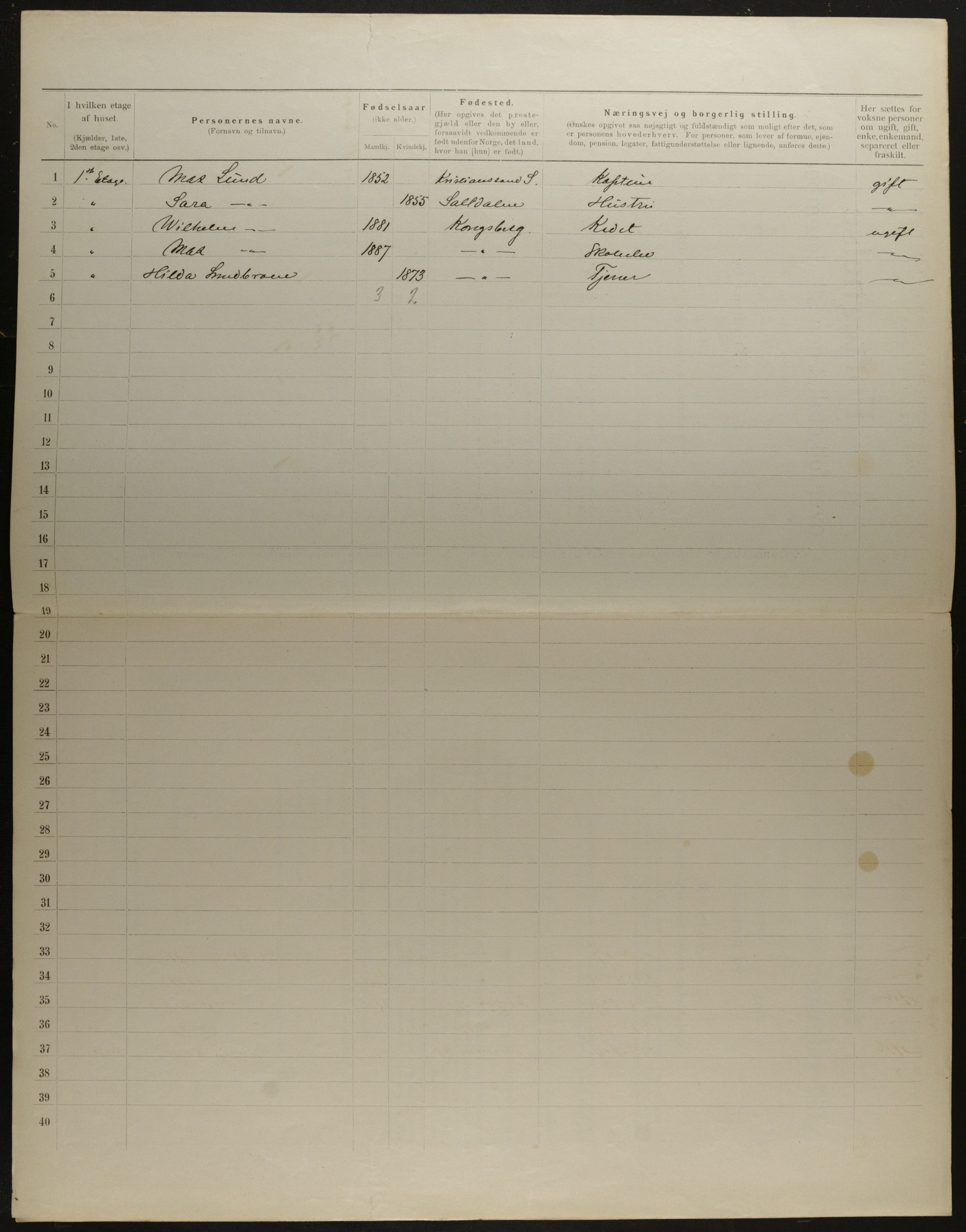 OBA, Municipal Census 1901 for Kristiania, 1901, p. 11268