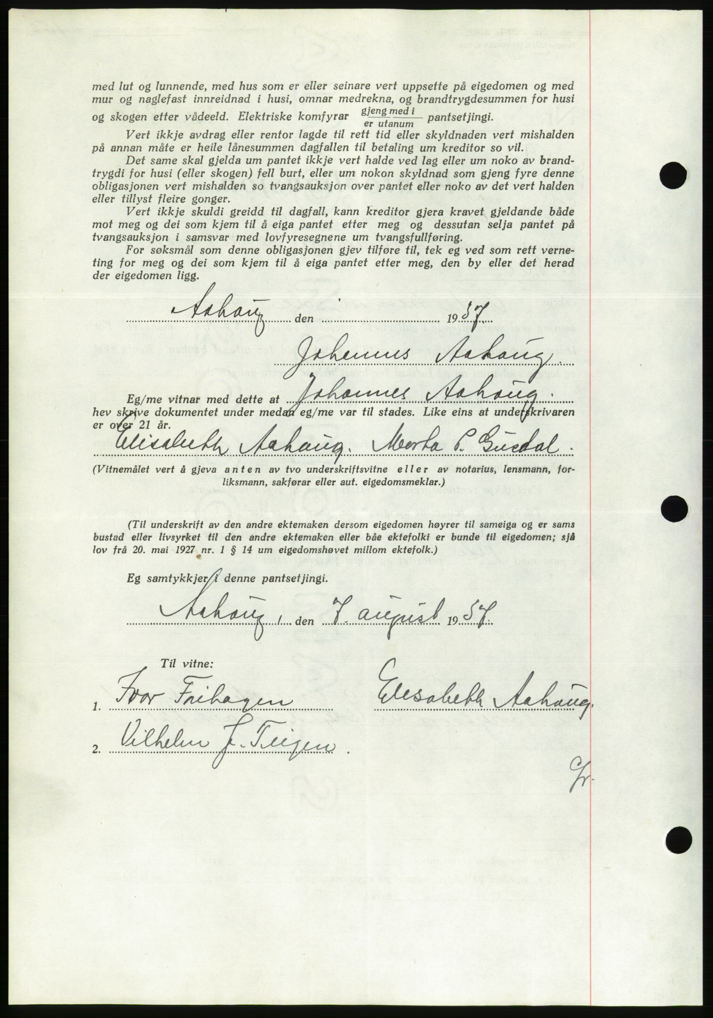 Søre Sunnmøre sorenskriveri, AV/SAT-A-4122/1/2/2C/L0064: Mortgage book no. 58, 1937-1938, Diary no: : 1590/1937