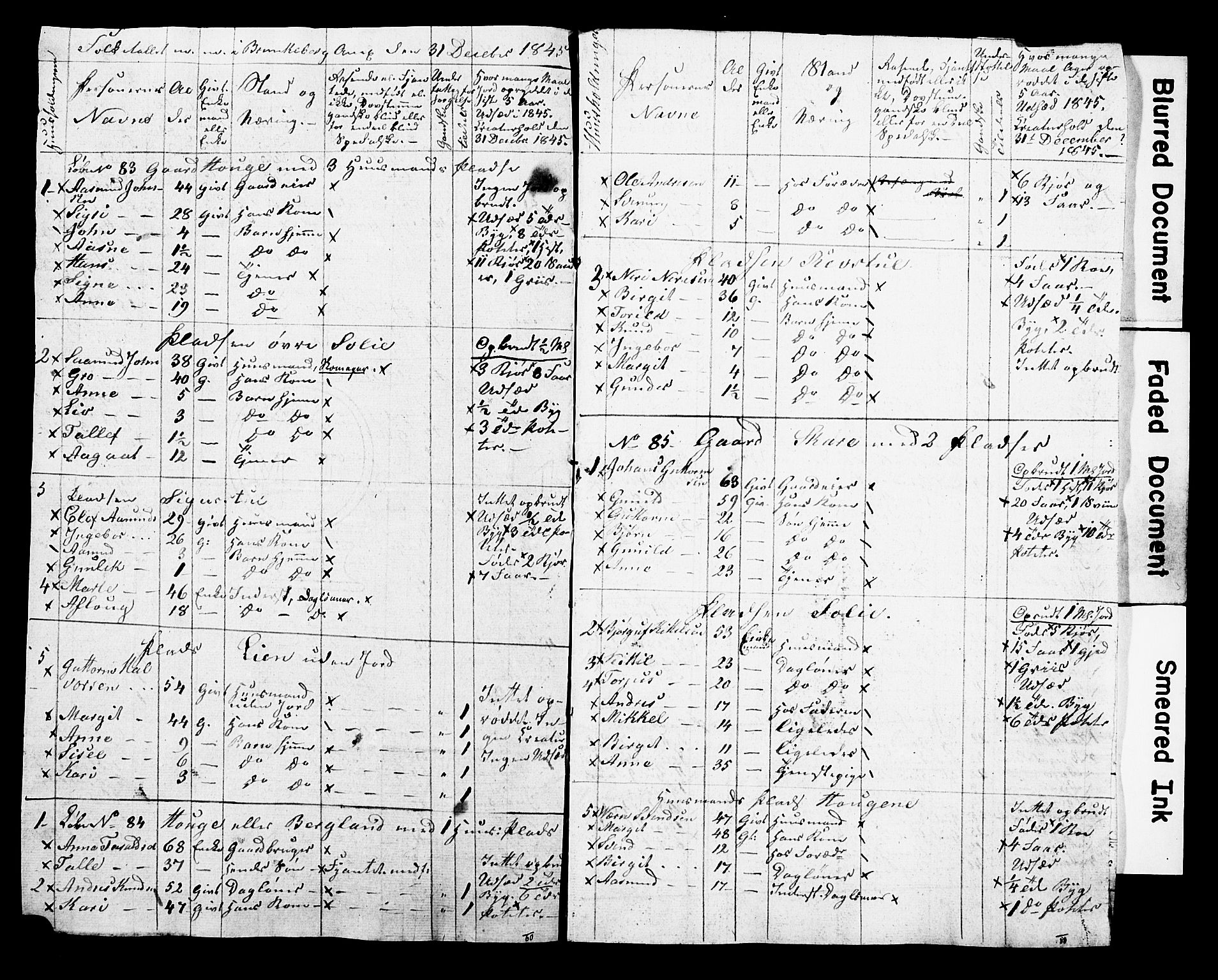 , Census 1845 for Kviteseid, 1845, p. 40