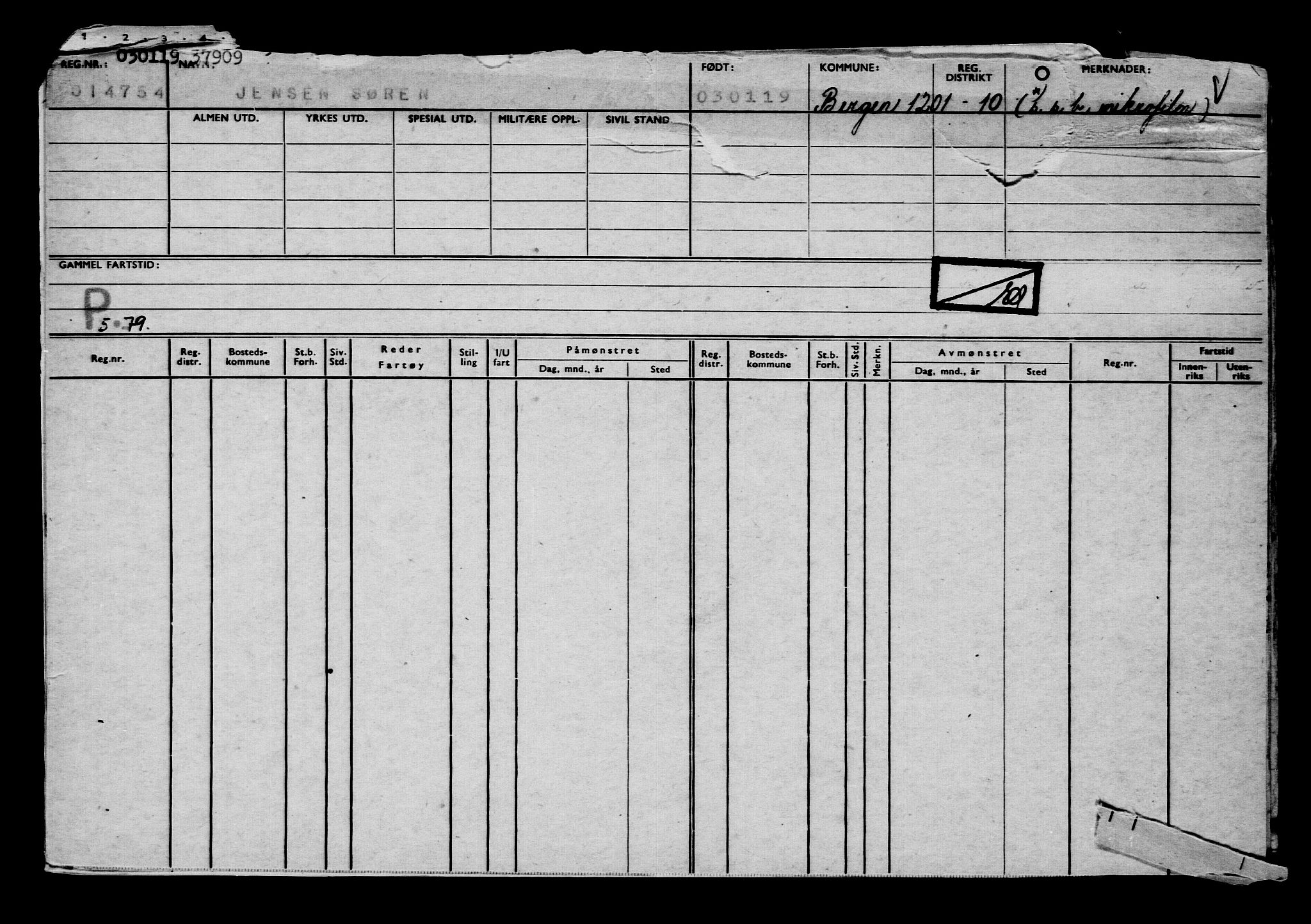 Direktoratet for sjømenn, AV/RA-S-3545/G/Gb/L0165: Hovedkort, 1918-1919, p. 279