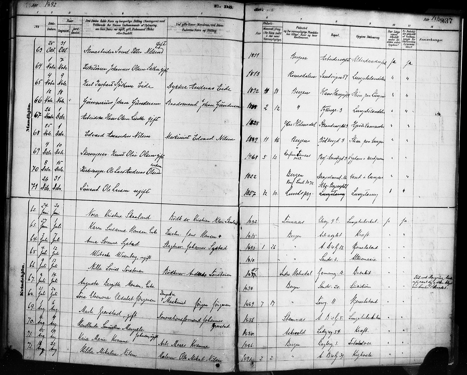 Sandviken Sokneprestembete, SAB/A-77601/H/Ha/L0002: Parish register (official) no. A 2, 1878-1896, p. 337