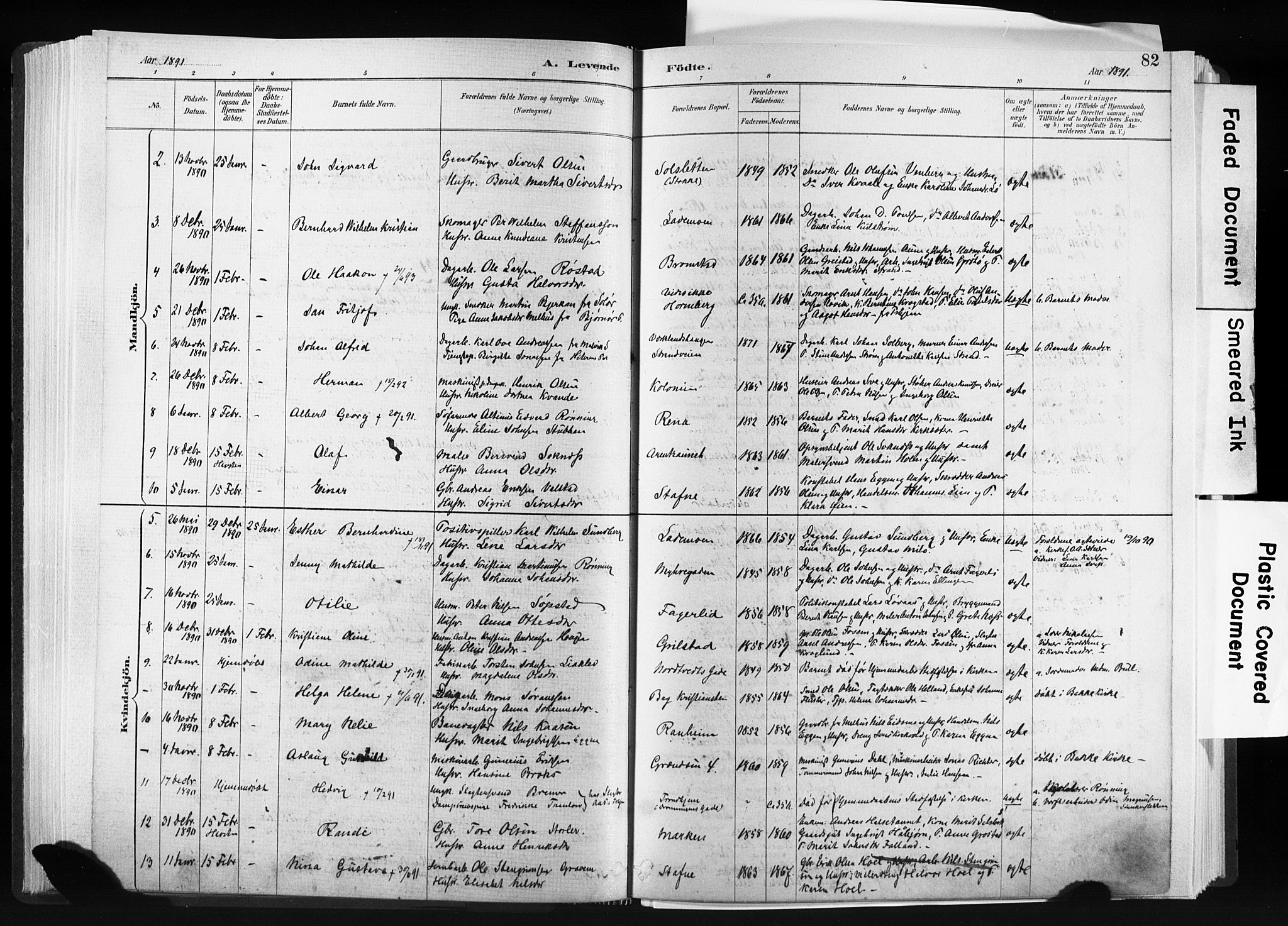 Ministerialprotokoller, klokkerbøker og fødselsregistre - Sør-Trøndelag, SAT/A-1456/606/L0300: Parish register (official) no. 606A15, 1886-1893, p. 82