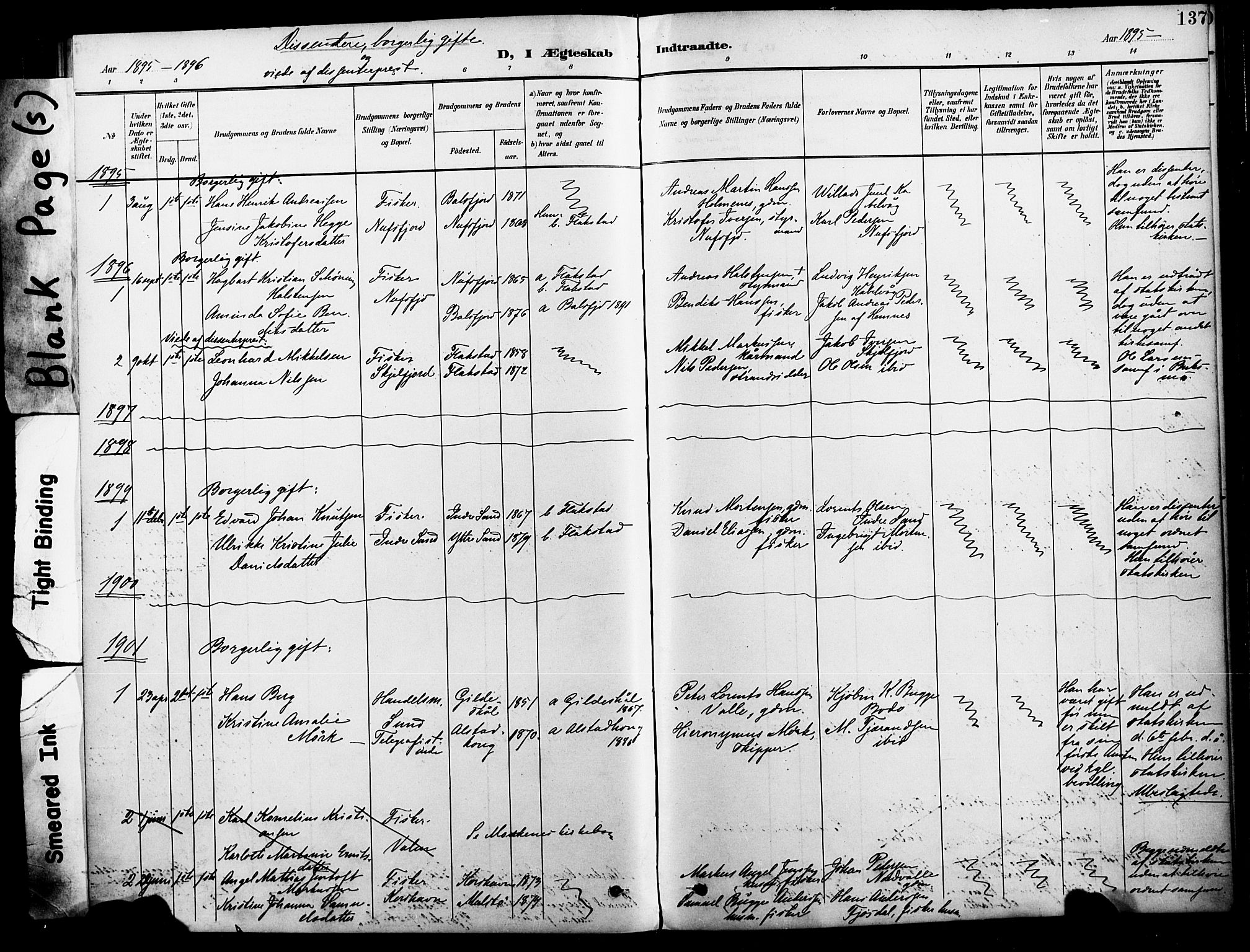 Ministerialprotokoller, klokkerbøker og fødselsregistre - Nordland, AV/SAT-A-1459/885/L1205: Parish register (official) no. 885A06, 1892-1905, p. 137