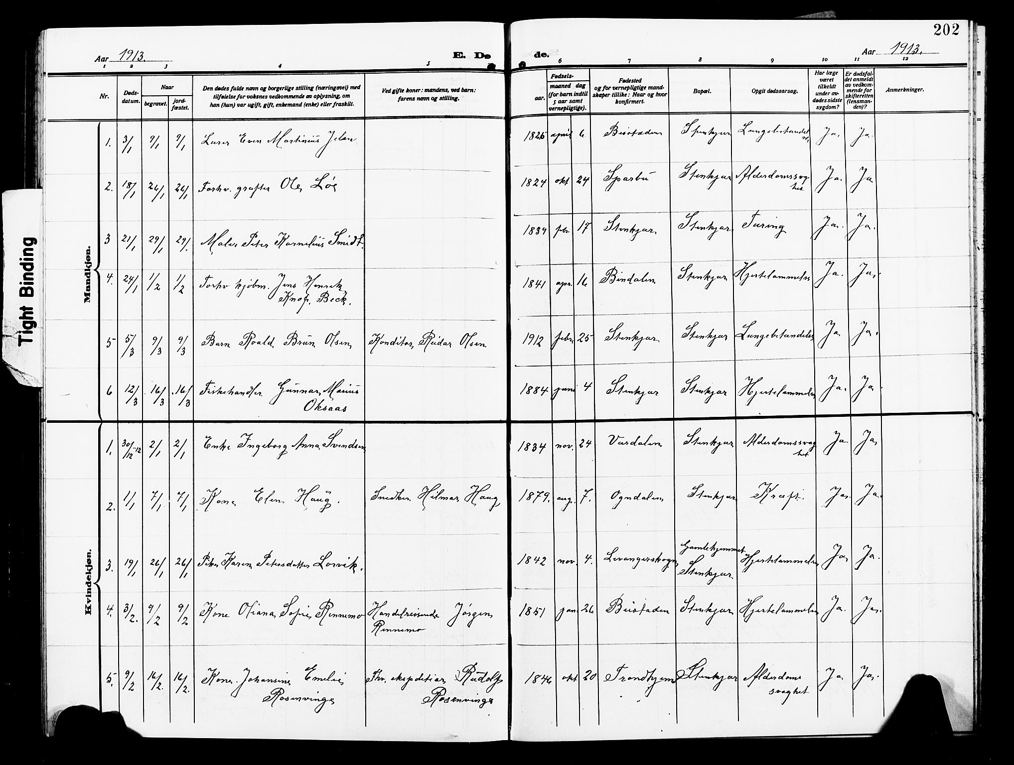 Ministerialprotokoller, klokkerbøker og fødselsregistre - Nord-Trøndelag, SAT/A-1458/739/L0376: Parish register (copy) no. 739C04, 1908-1917, p. 202