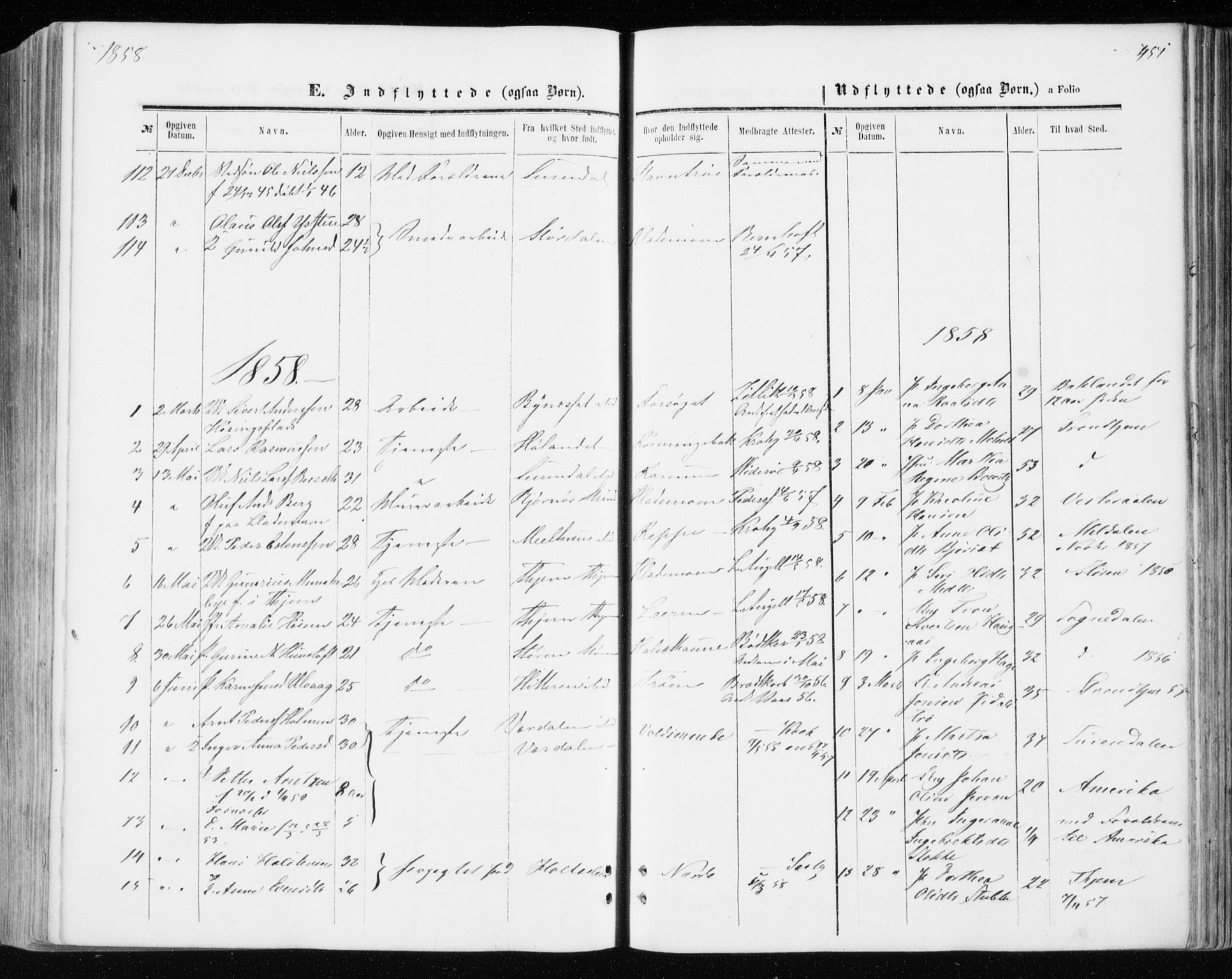Ministerialprotokoller, klokkerbøker og fødselsregistre - Sør-Trøndelag, SAT/A-1456/606/L0292: Parish register (official) no. 606A07, 1856-1865, p. 451