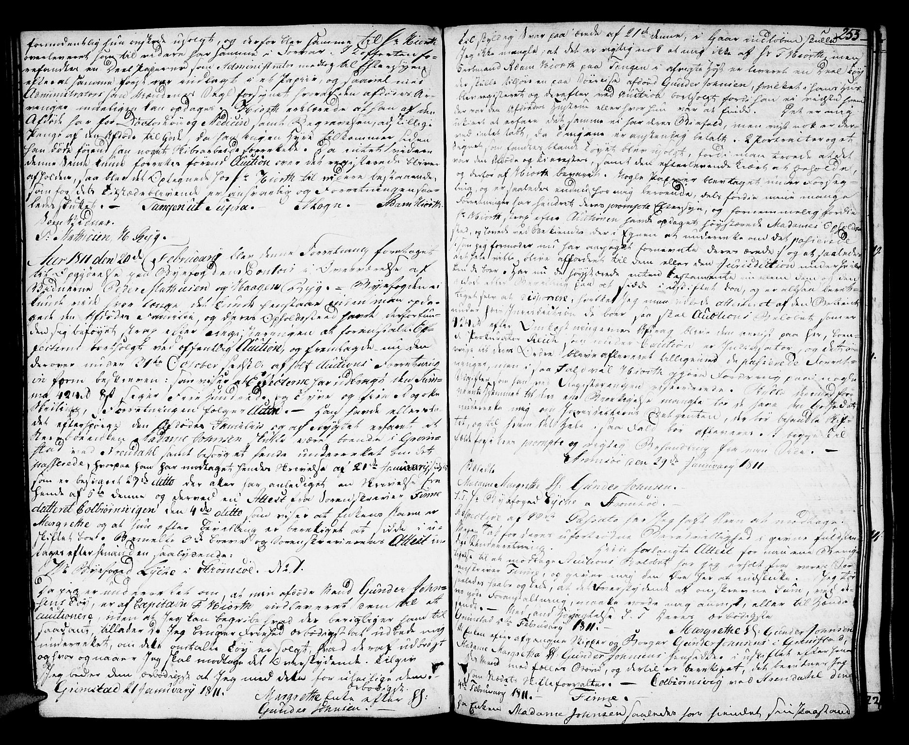 Drammen byfogd, AV/SAKO-A-222/H/Hb/Hba/L0007: Skifteprotokoll - Strømsø., 1806-1818, p. 252b-253a