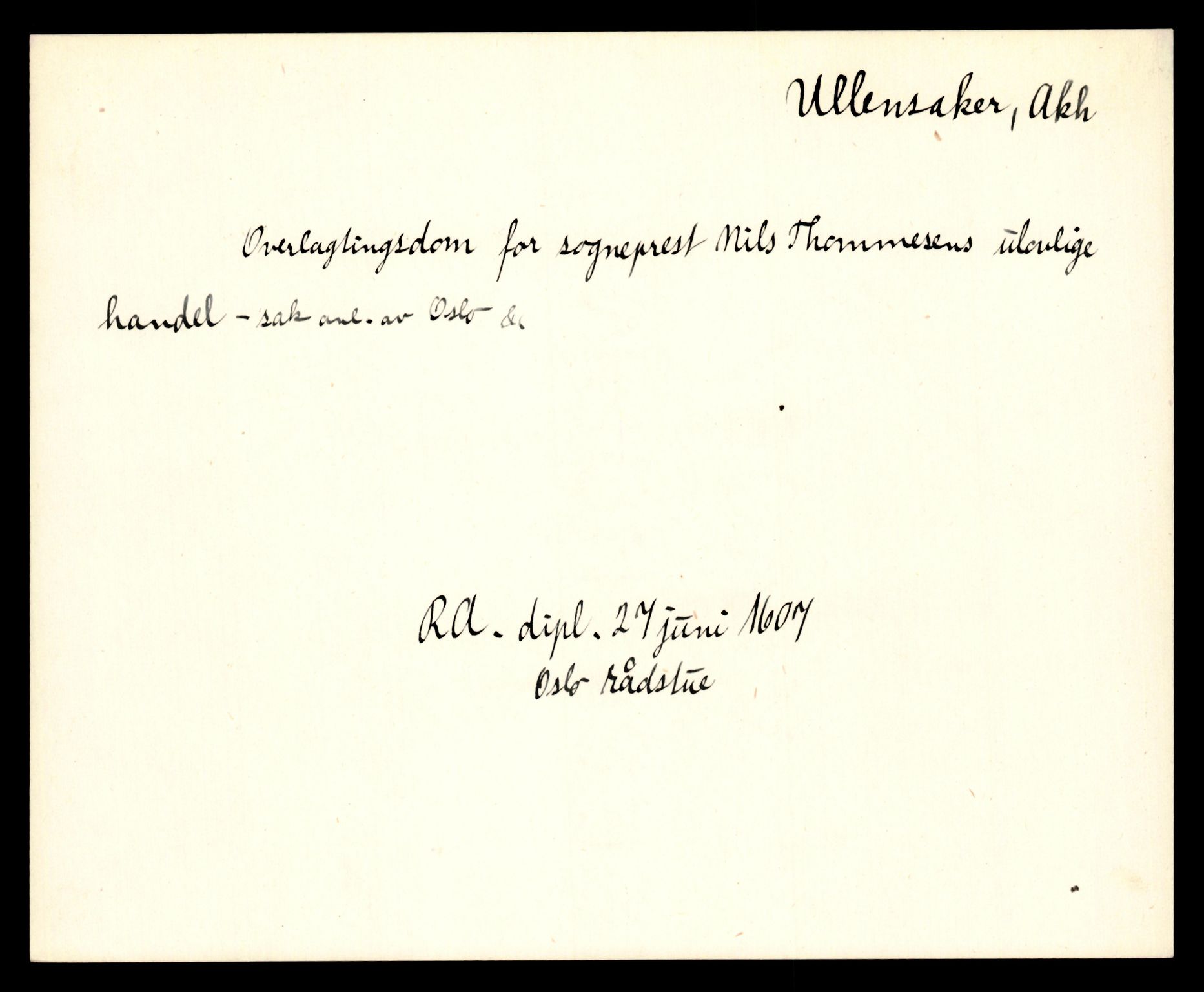 Riksarkivets diplomsamling, AV/RA-EA-5965/F35/F35e/L0006: Registreringssedler Akershus 2, 1400-1700, p. 567