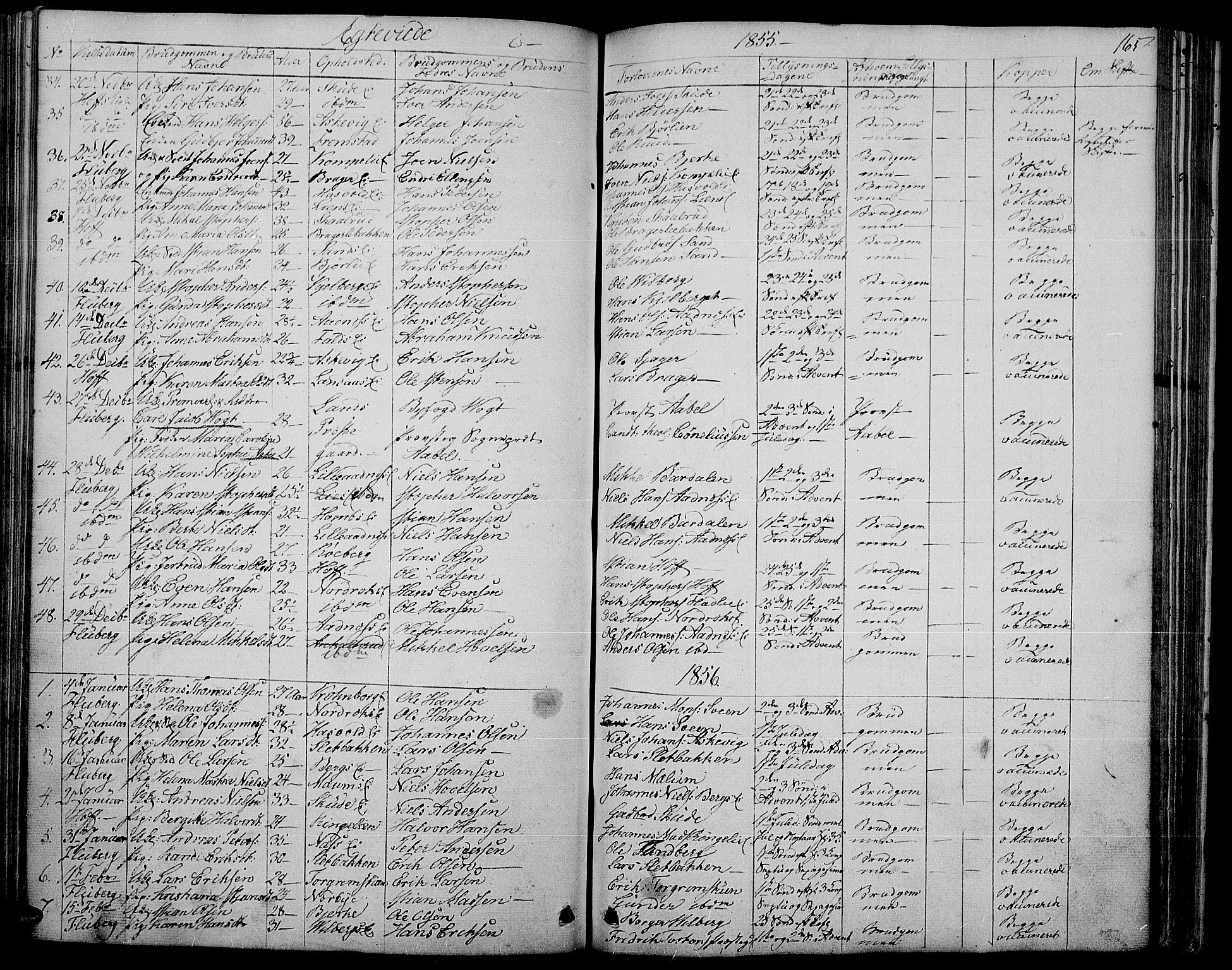 Søndre Land prestekontor, SAH/PREST-122/L/L0001: Parish register (copy) no. 1, 1849-1883, p. 165