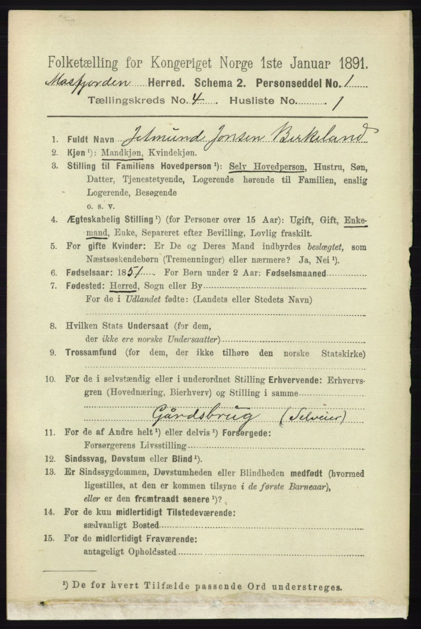 RA, 1891 census for 1266 Masfjorden, 1891, p. 738