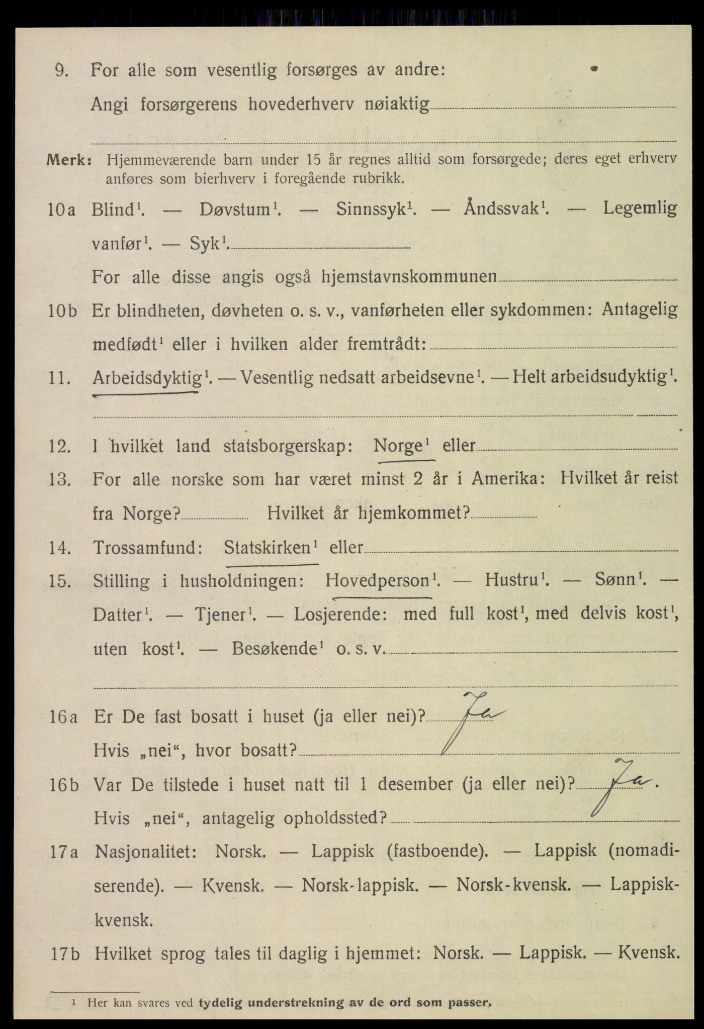 SAT, 1920 census for Overhalla, 1920, p. 2041