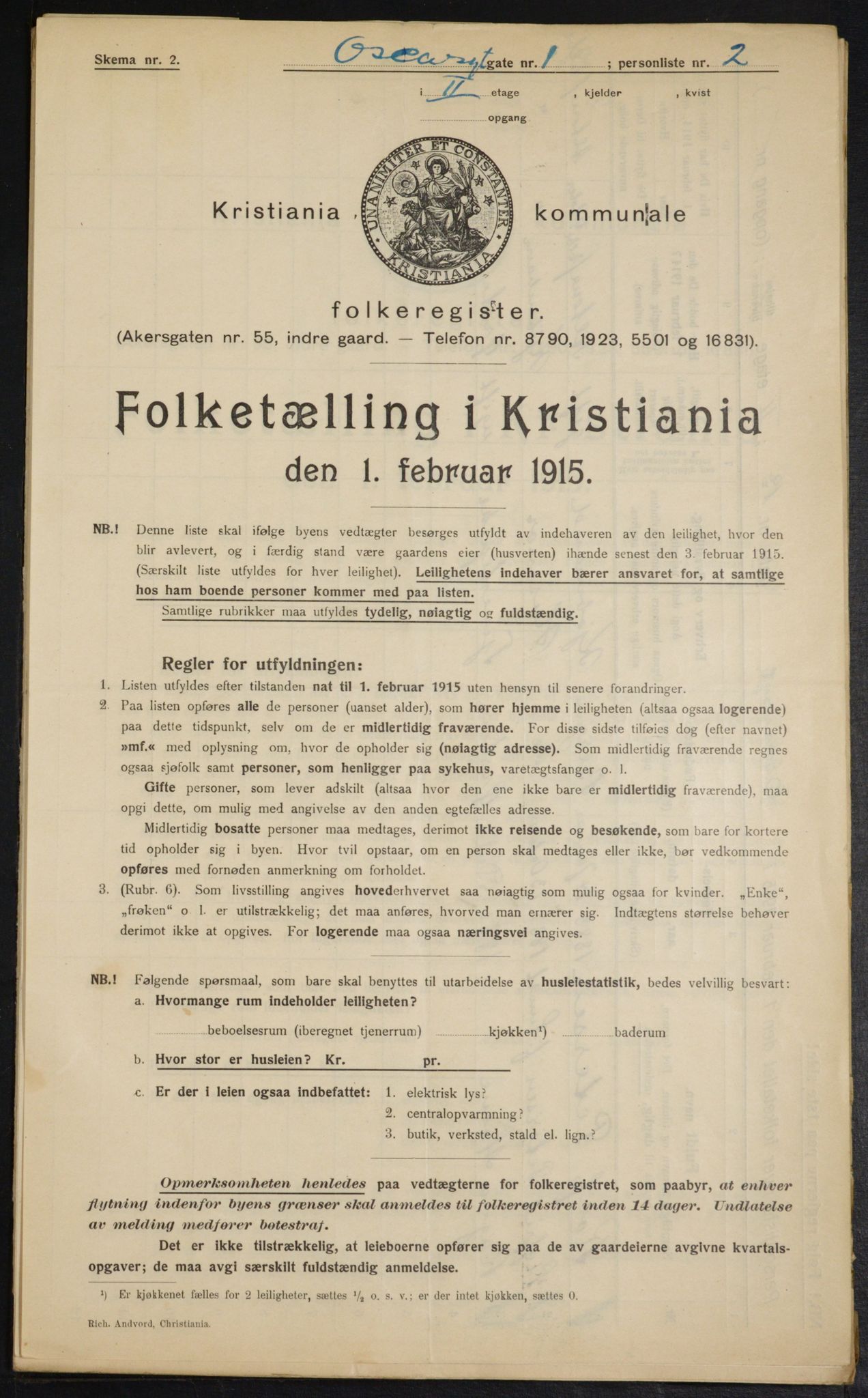 OBA, Municipal Census 1915 for Kristiania, 1915, p. 75542