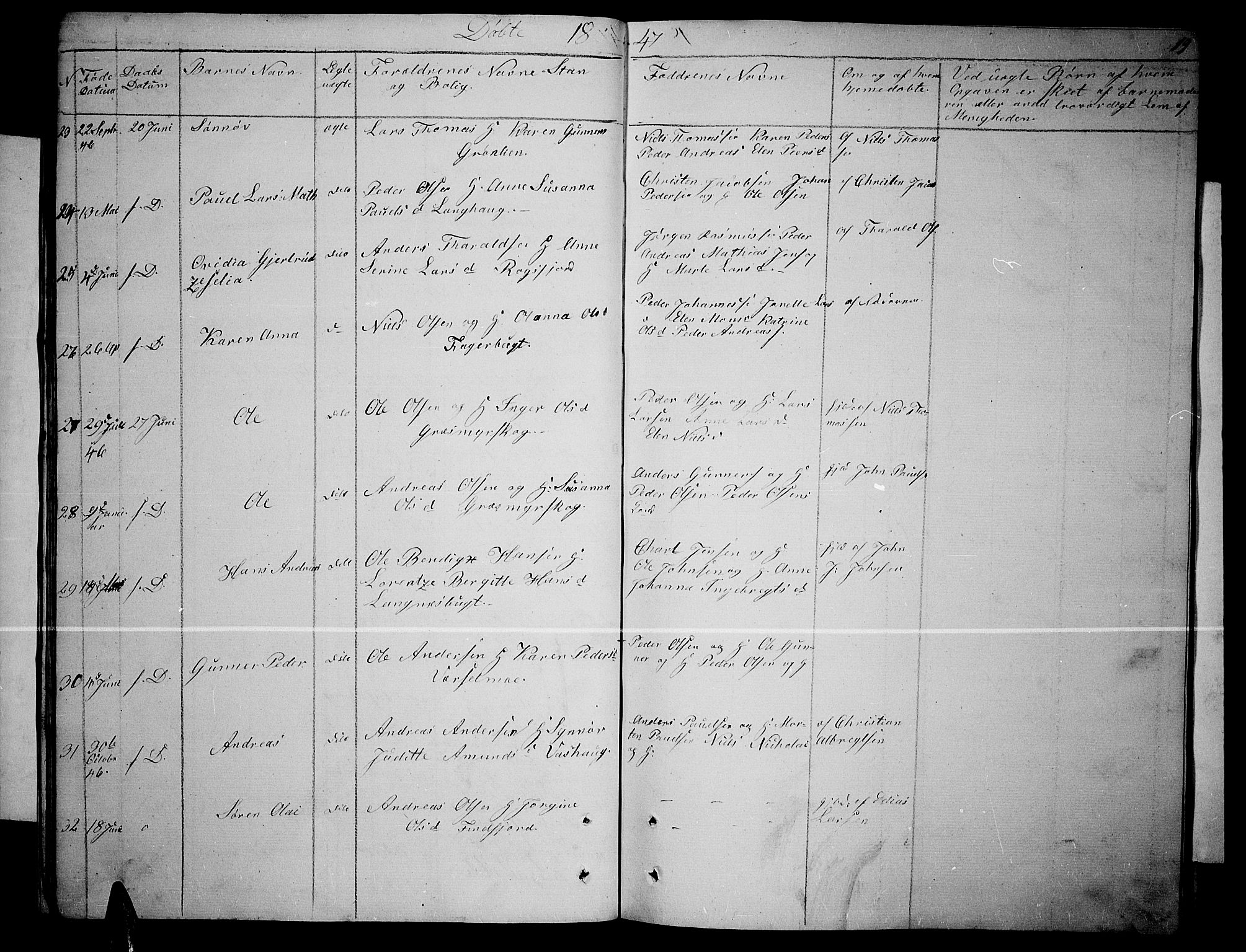 Lenvik sokneprestembete, AV/SATØ-S-1310/H/Ha/Hab/L0003klokker: Parish register (copy) no. 3, 1844-1858, p. 19