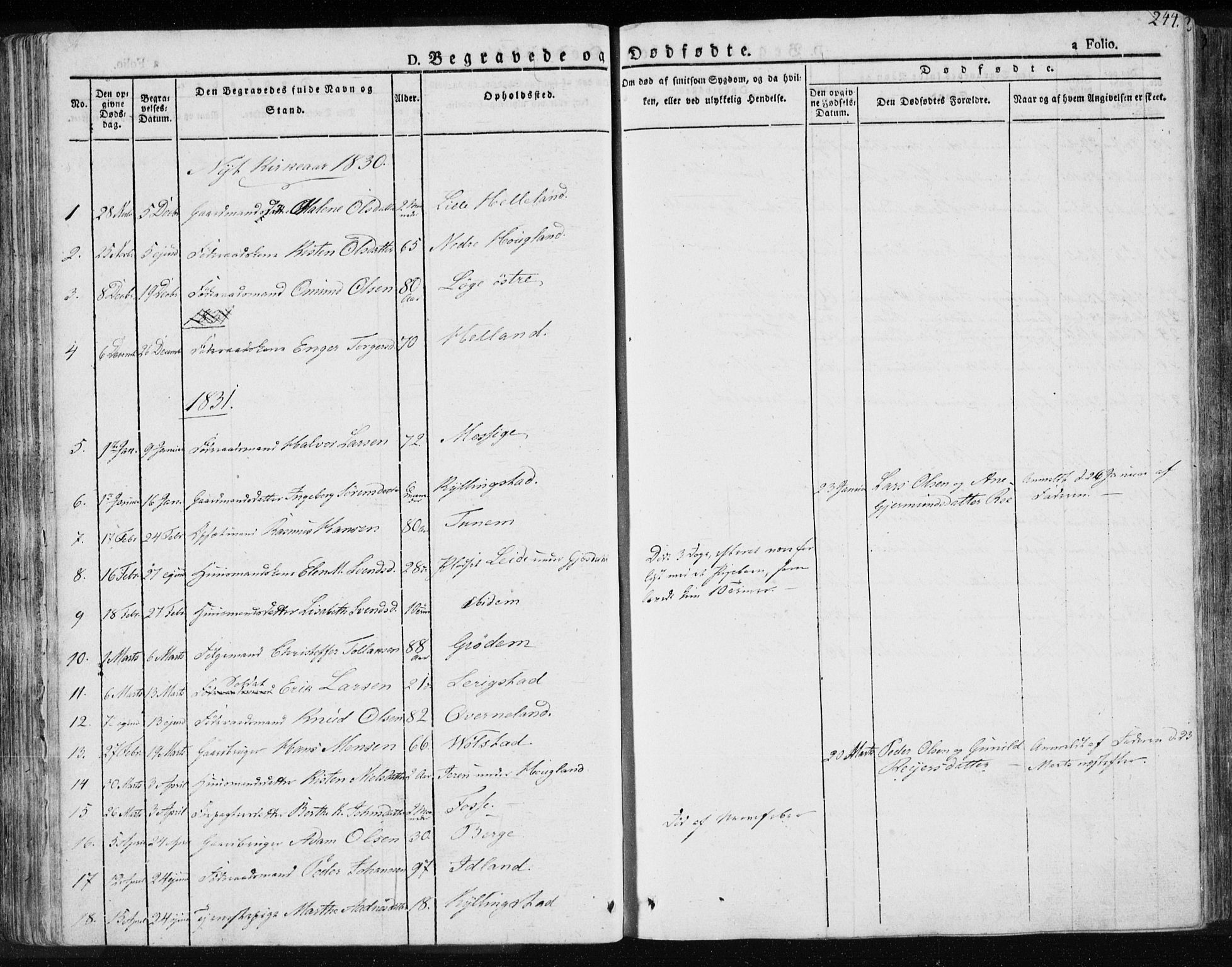 Lye sokneprestkontor, AV/SAST-A-101794/001/30BA/L0004: Parish register (official) no. A 4, 1826-1841, p. 244