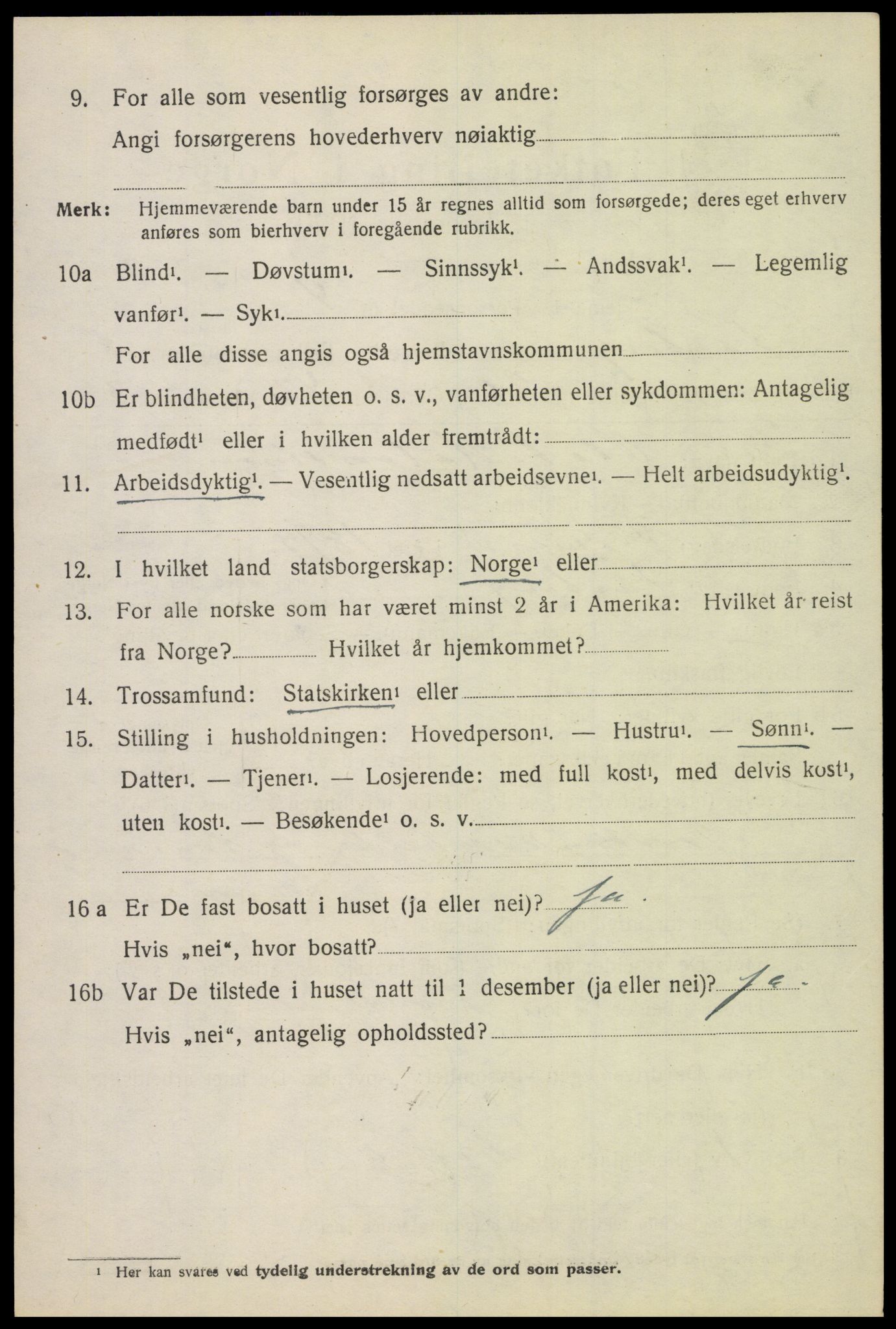 SAH, 1920 census for Fåberg, 1920, p. 9427