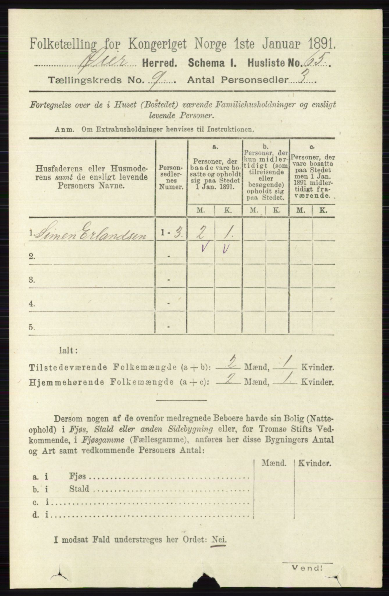 RA, 1891 census for 0521 Øyer, 1891, p. 3149