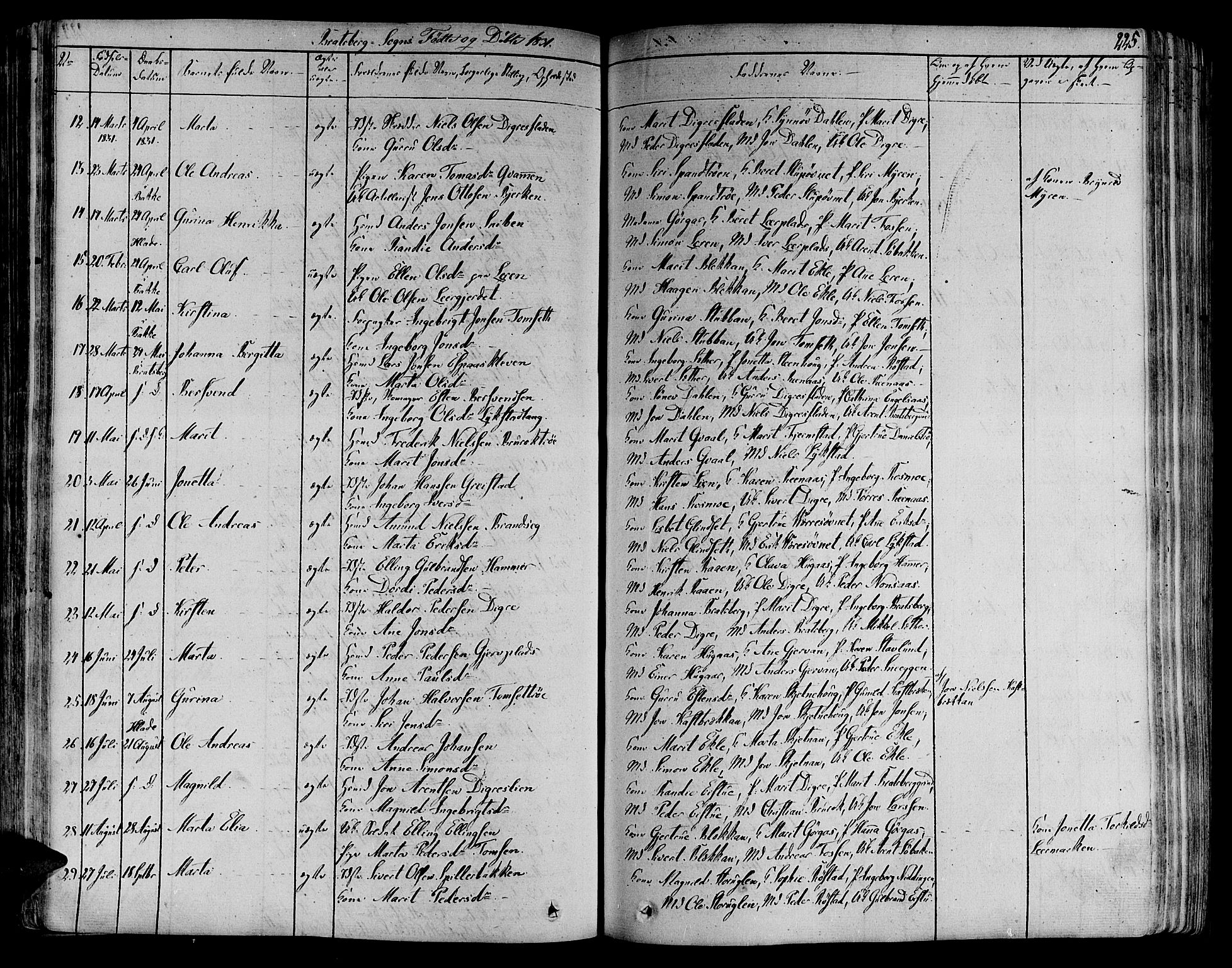 Ministerialprotokoller, klokkerbøker og fødselsregistre - Sør-Trøndelag, SAT/A-1456/606/L0289: Parish register (official) no. 606A04 /4, 1826-1840, p. 225