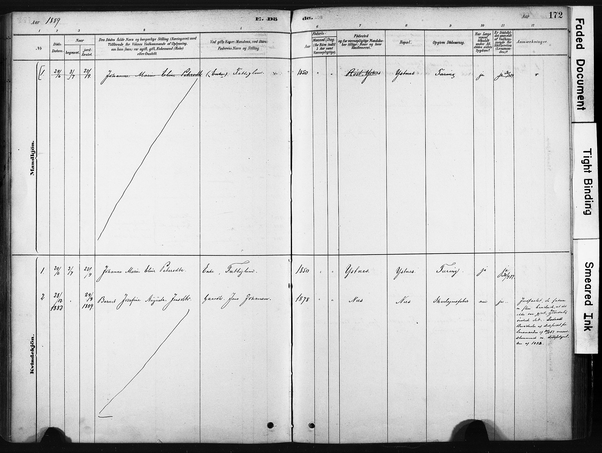 Ministerialprotokoller, klokkerbøker og fødselsregistre - Nordland, AV/SAT-A-1459/808/L0128: Parish register (official) no. 808A01, 1880-1902, p. 172