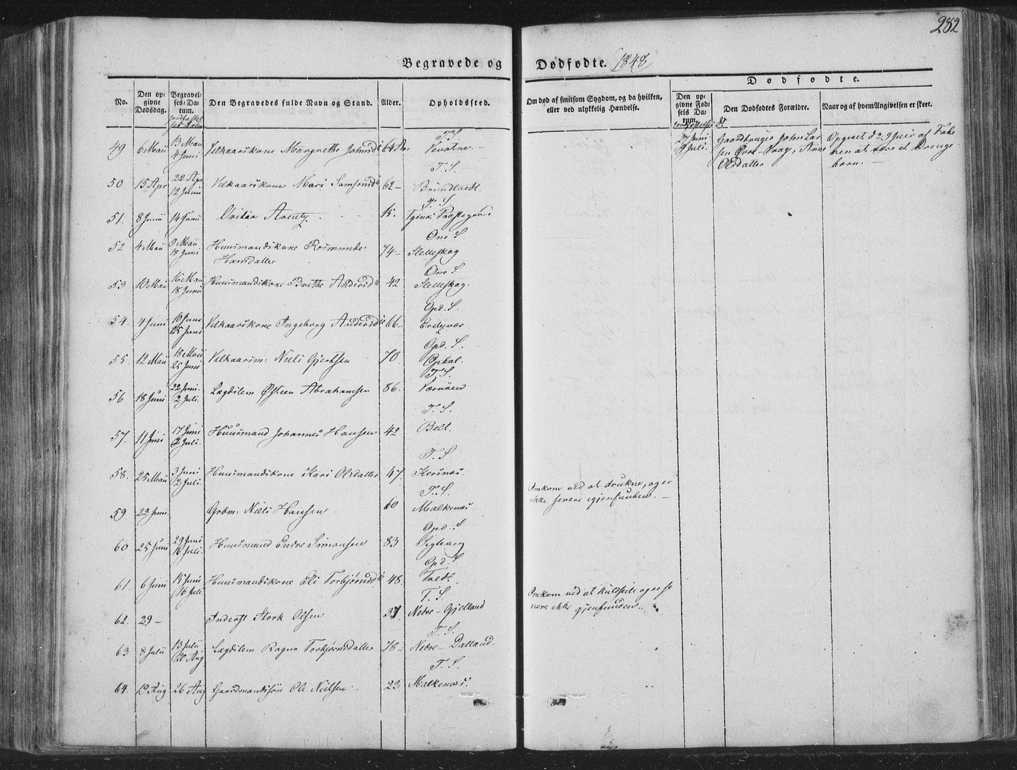 Tysnes sokneprestembete, AV/SAB-A-78601/H/Haa: Parish register (official) no. A 10, 1848-1859, p. 282