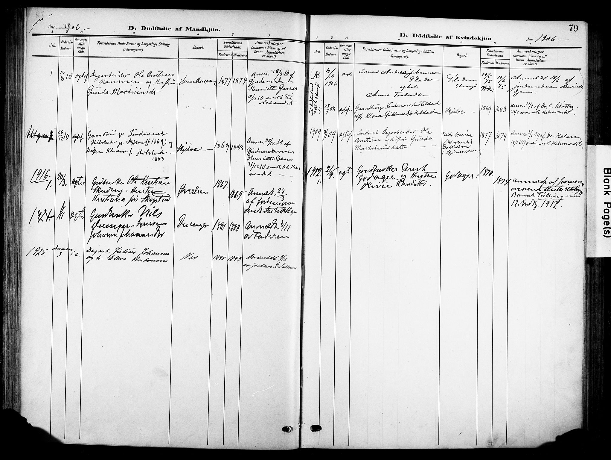 Nes prestekontor, Hedmark, AV/SAH-PREST-020/K/Ka/L0014: Parish register (official) no. 14, 1906-1929, p. 79