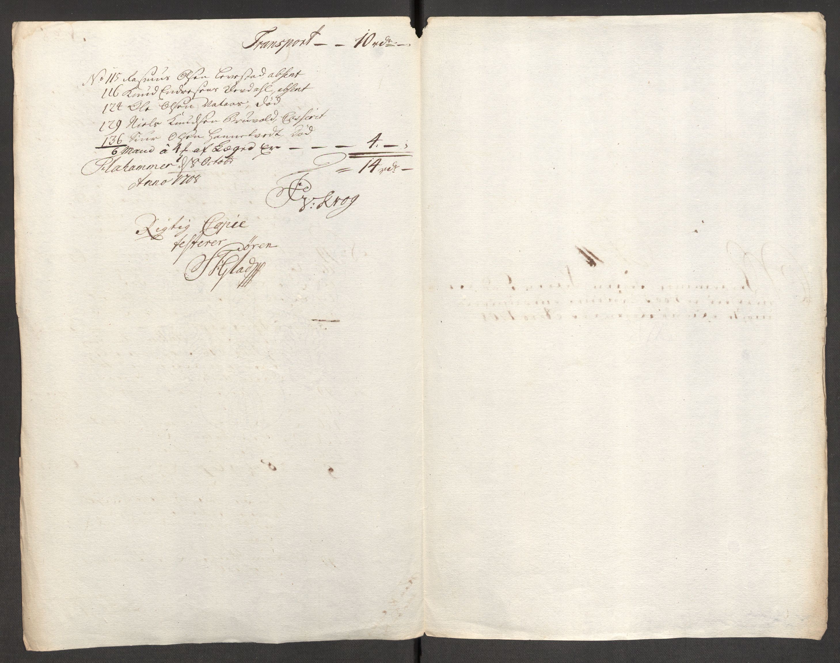 Rentekammeret inntil 1814, Reviderte regnskaper, Fogderegnskap, AV/RA-EA-4092/R51/L3189: Fogderegnskap Nordhordland og Voss, 1708, p. 251