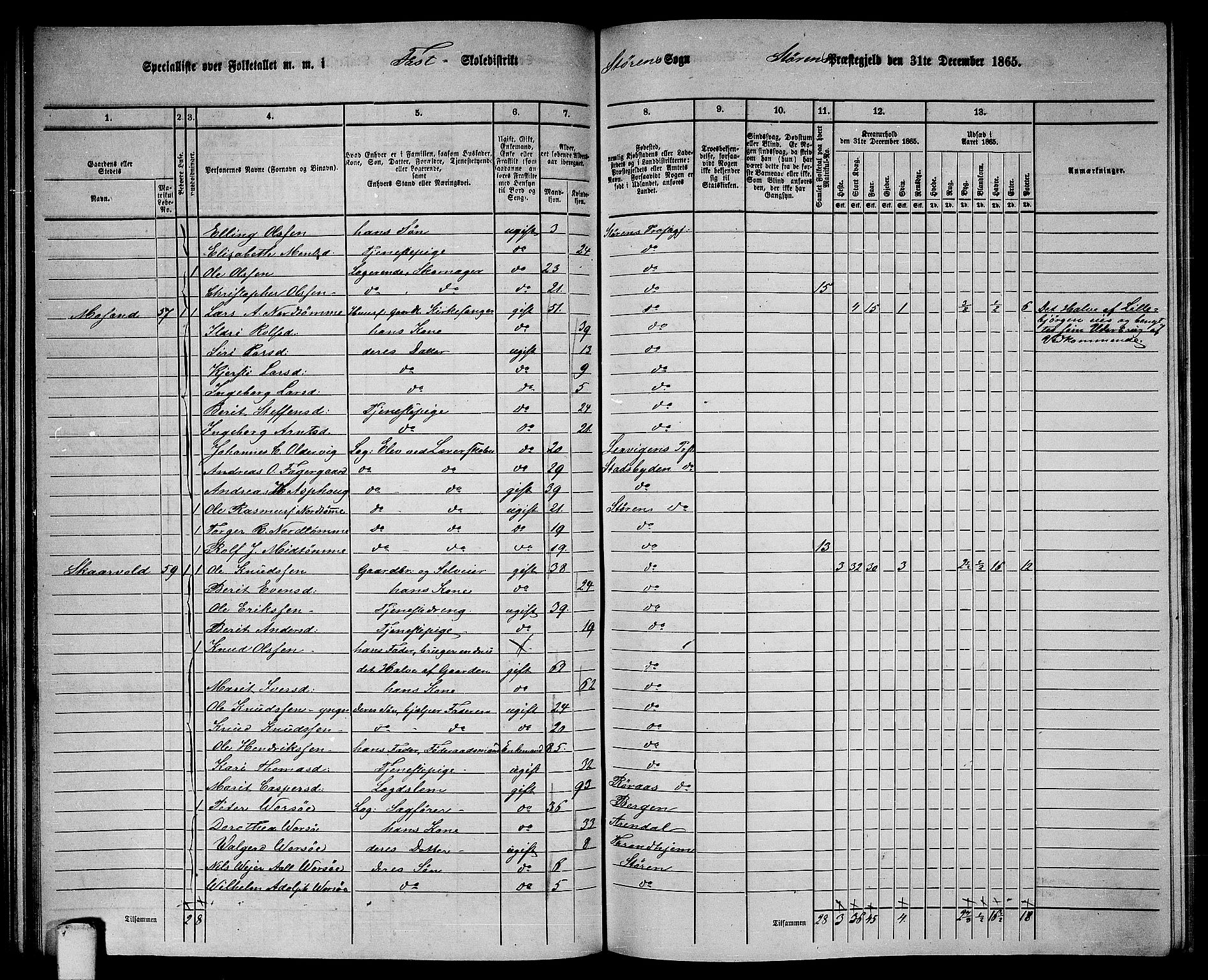 RA, 1865 census for Støren, 1865, p. 93