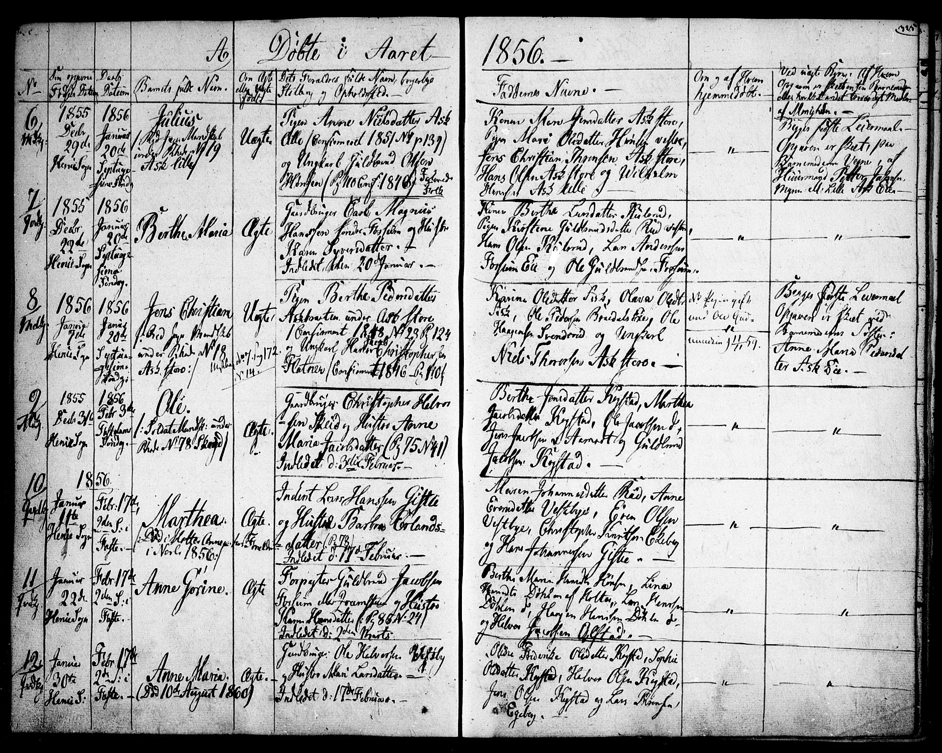 Gjerdrum prestekontor Kirkebøker, SAO/A-10412b/F/Fa/L0006: Parish register (official) no. I 6, 1845-1856, p. 325