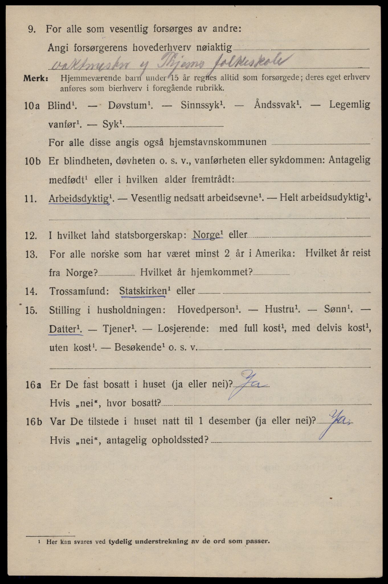 SAT, 1920 census for Trondheim, 1920, p. 41203