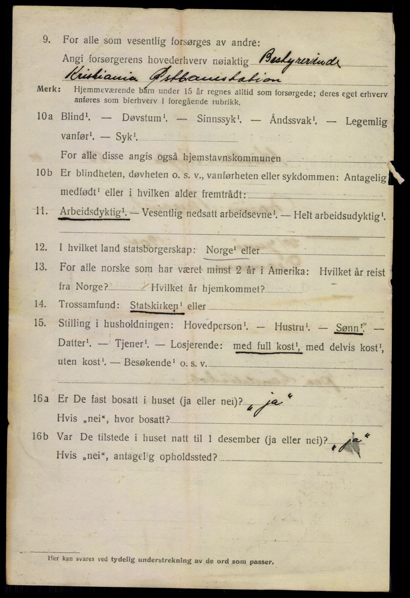 SAO, 1920 census for Kristiania, 1920, p. 185214