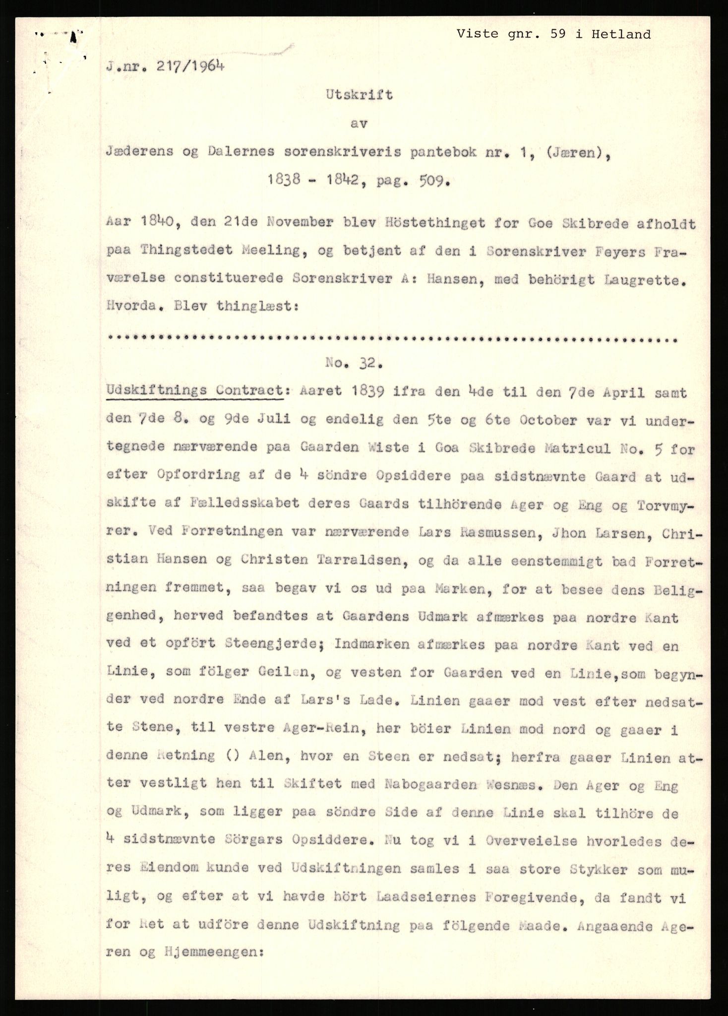 Statsarkivet i Stavanger, AV/SAST-A-101971/03/Y/Yj/L0096: Avskrifter sortert etter gårdsnavn: Vistad - Vågen søndre, 1750-1930, p. 39