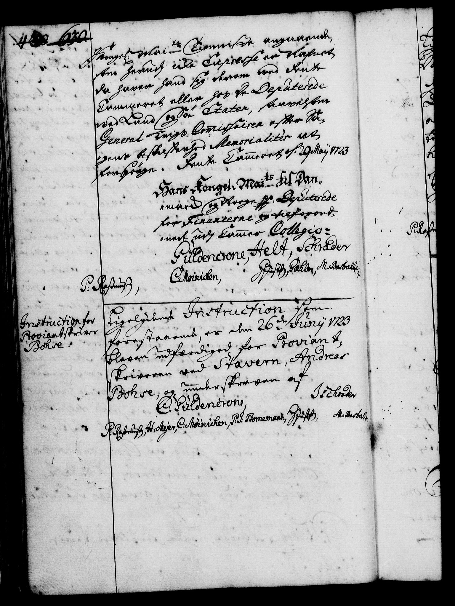 Rentekammeret, Kammerkanselliet, RA/EA-3111/G/Gg/Ggi/L0001: Norsk instruksjonsprotokoll med register (merket RK 53.34), 1720-1729, p. 430